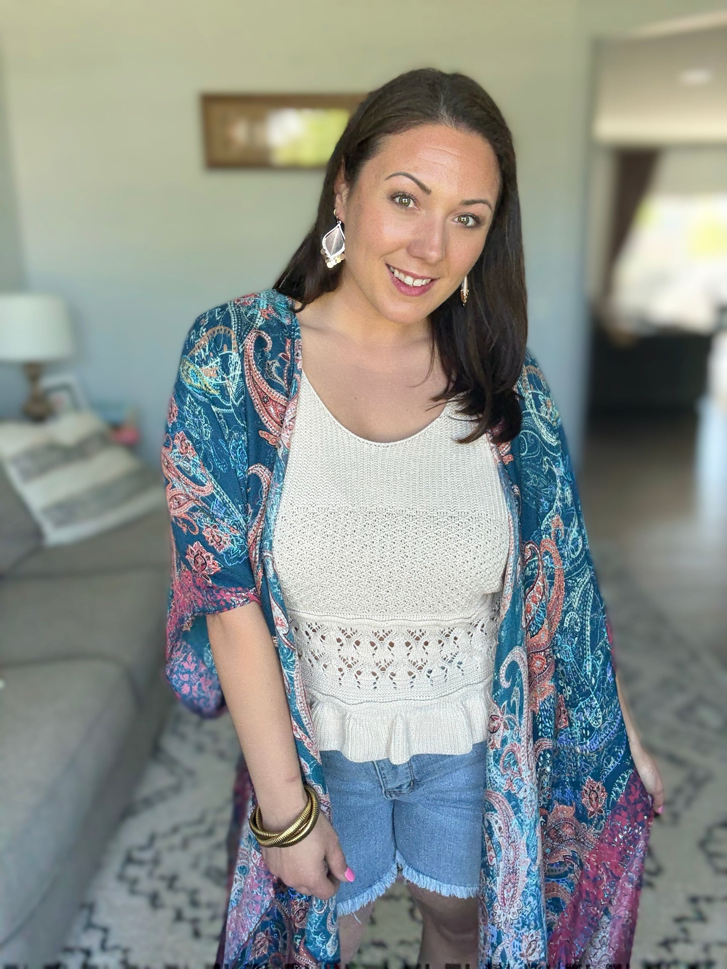 Sopia Paisley Open Front Kimono