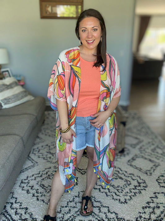 Amsterdam Tulip Season Open Front Kimono