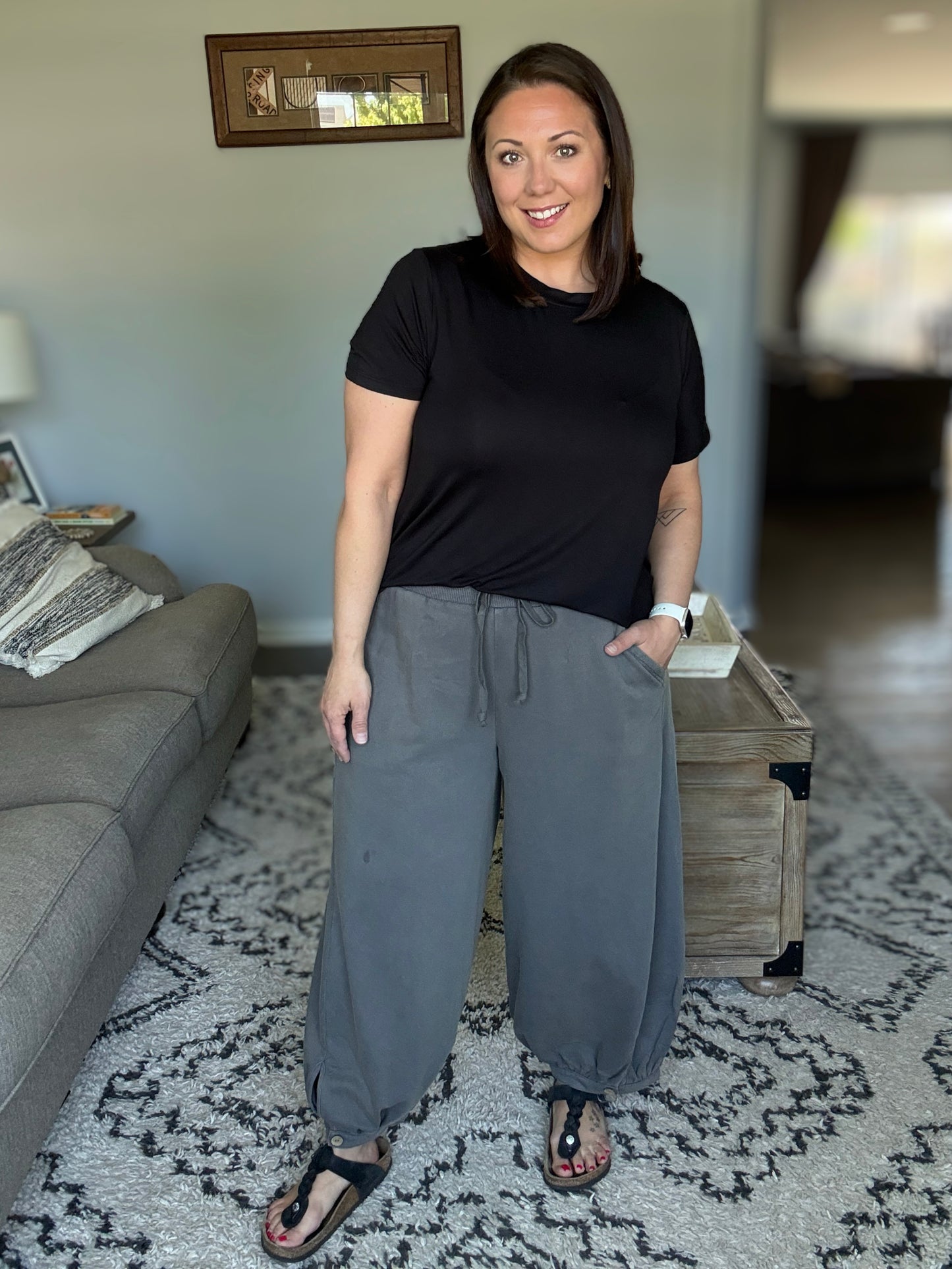 Classic Modal Black Short Sleeve Top