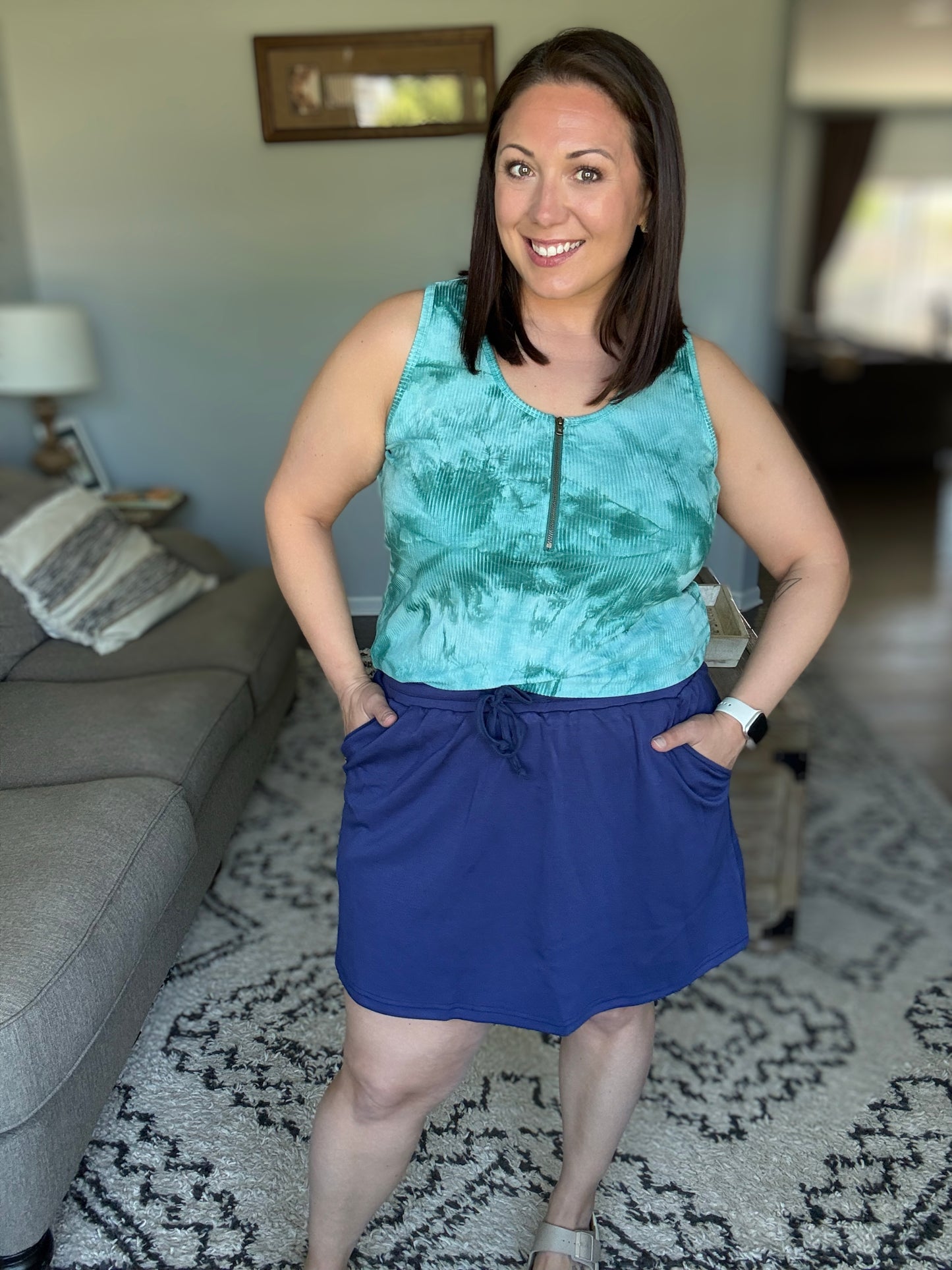 Michelle Mae Serena Luxe Skort - Navy