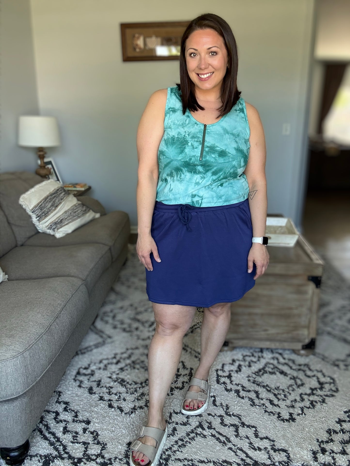 Michelle Mae Serena Luxe Skort - Navy