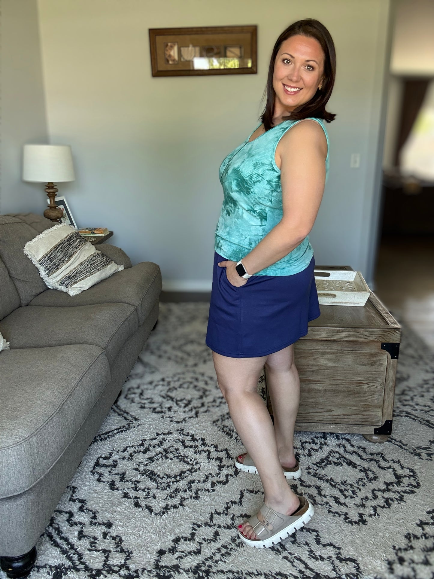 Michelle Mae Serena Luxe Skort - Navy