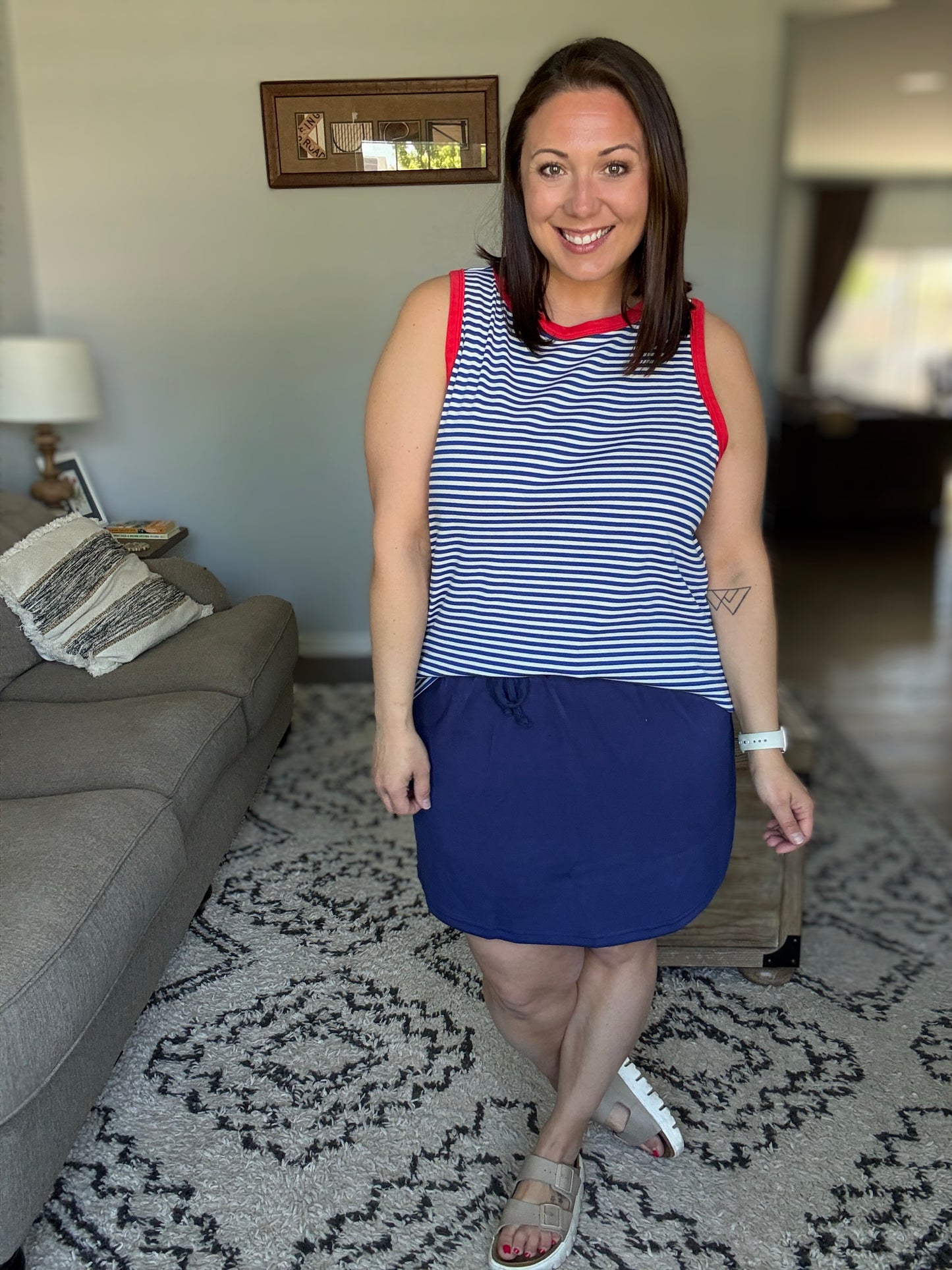 Michelle Mae Serena Luxe Skort - Navy