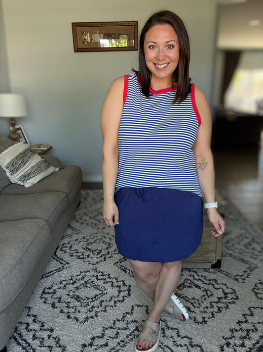 Michelle Mae Serena Luxe Skort - Navy