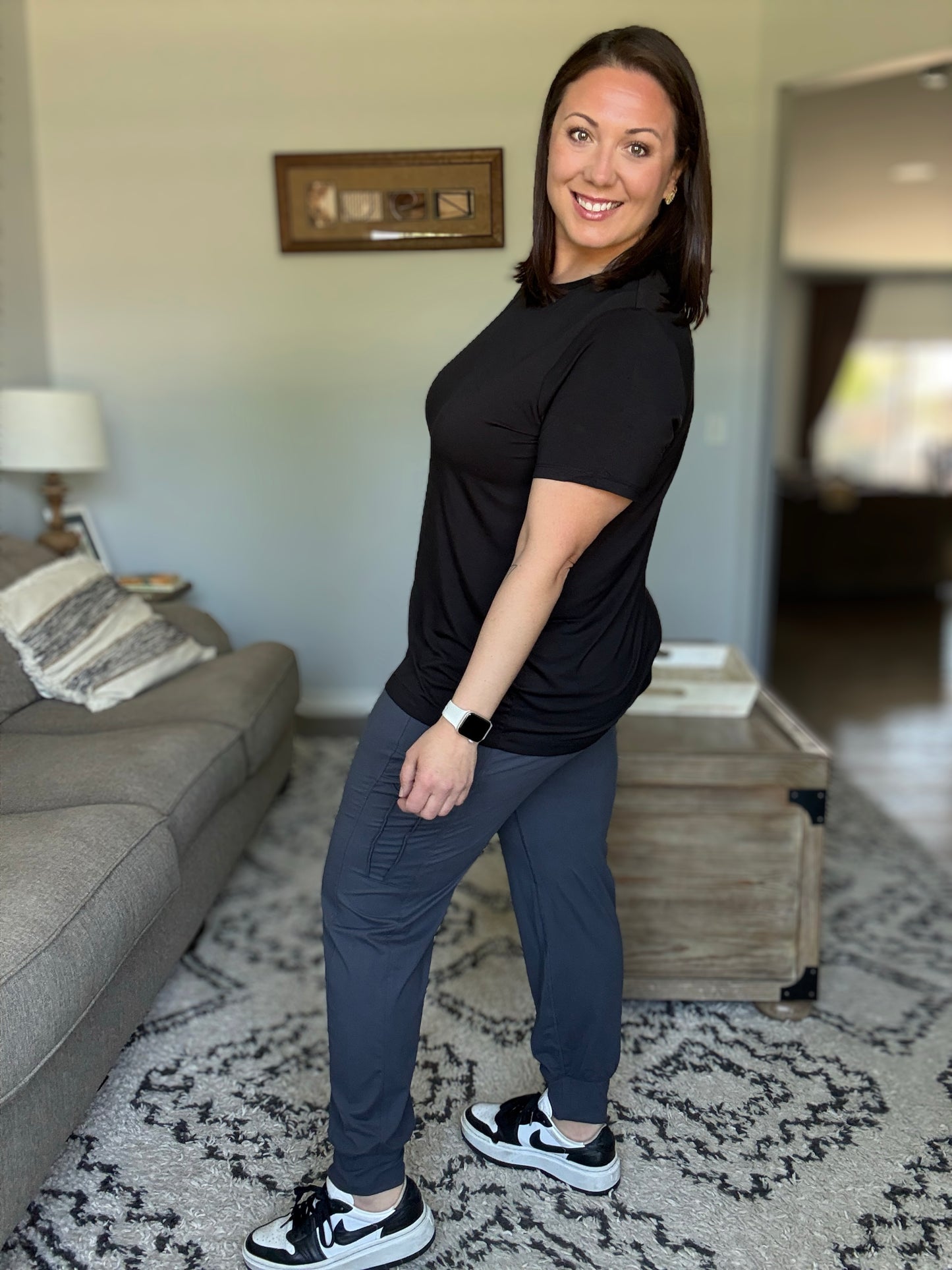 Classic Modal Black Short Sleeve Top