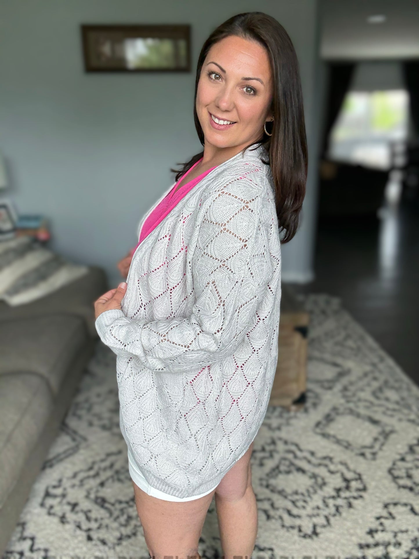 IN STOCK Open Knit Cardigan - Neutral