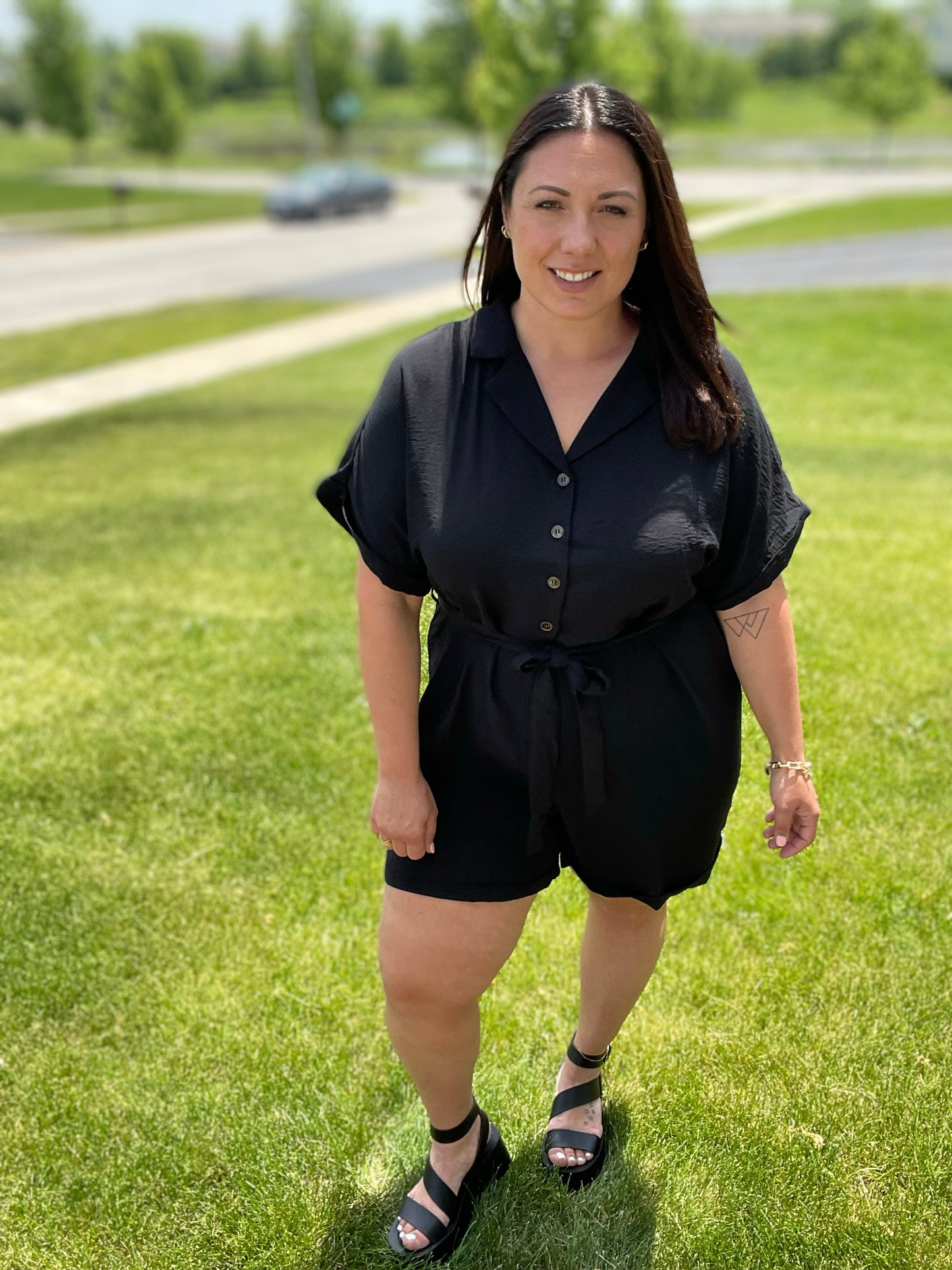 Don't Worry 'Bout a Thing V-Neck Romper