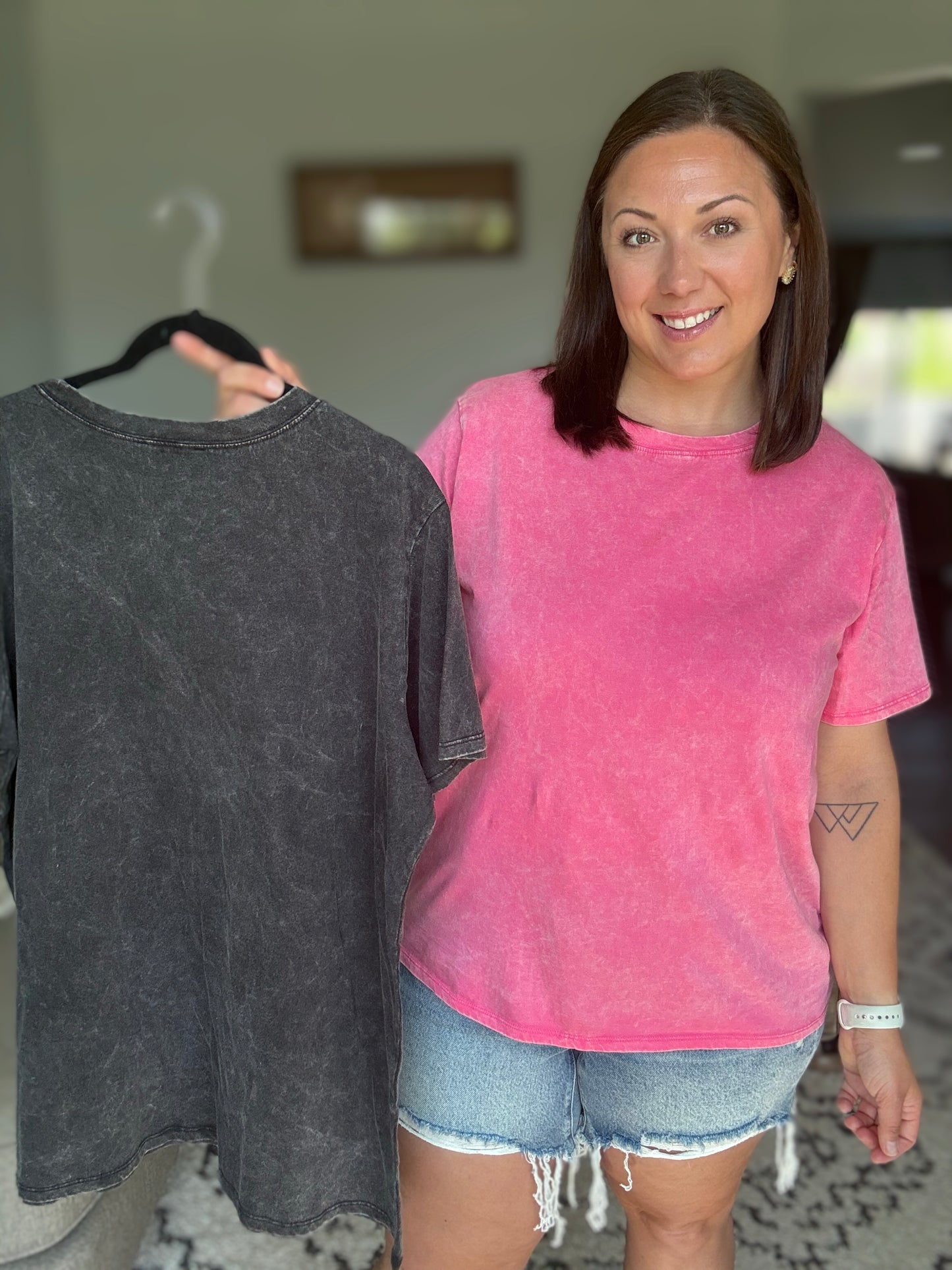 Had to Be There Mineral Wash Tee in Ash Black