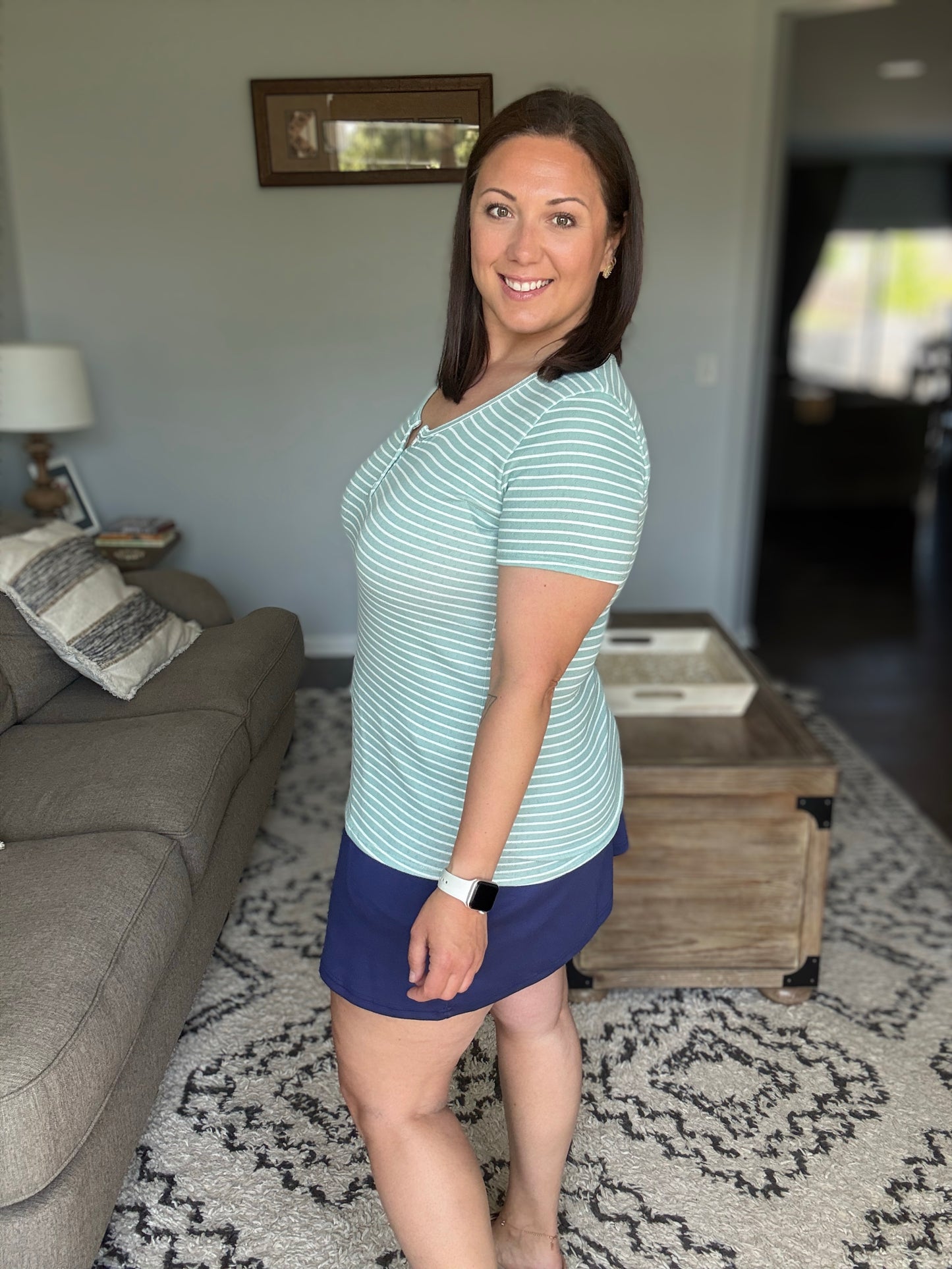 Simply Me Scoop Neck Henley Top