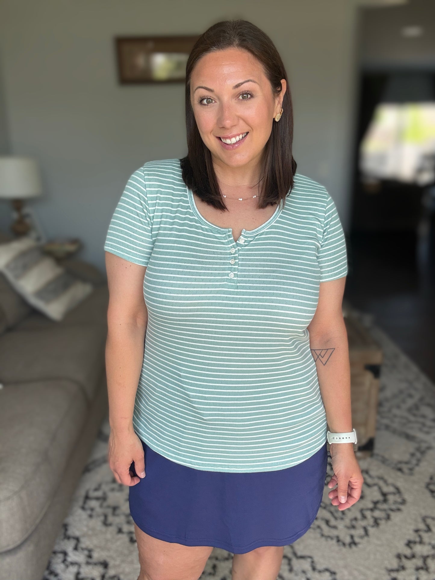 Simply Me Scoop Neck Henley Top