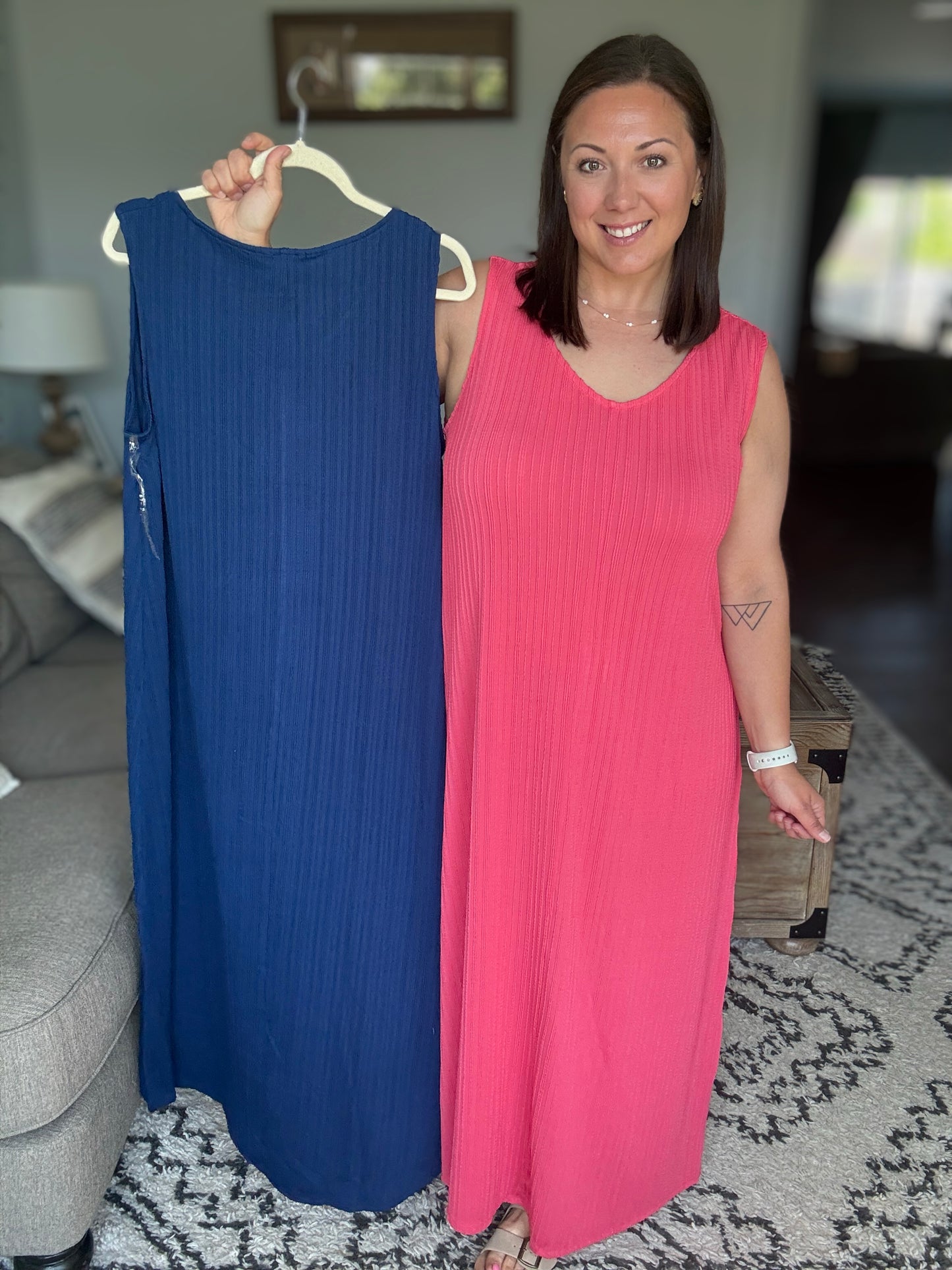 Everything She Wants Sleeveless Maxi Dress in Navy