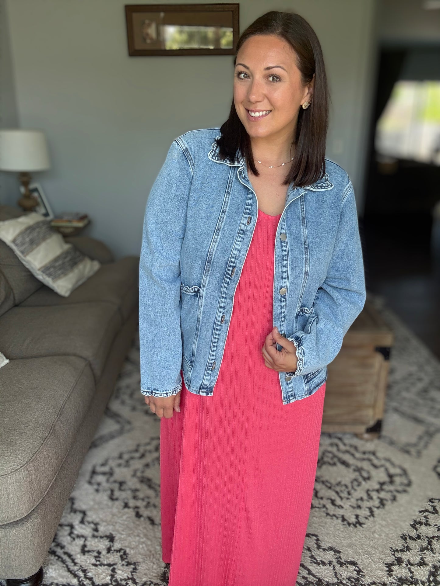 In the Details Ruffle Denim Jacket