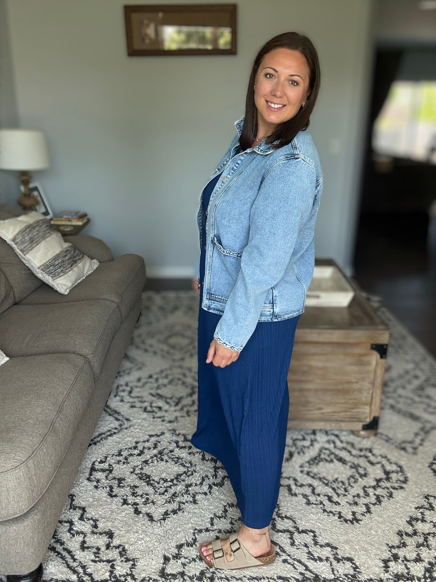 In the Details Ruffle Denim Jacket