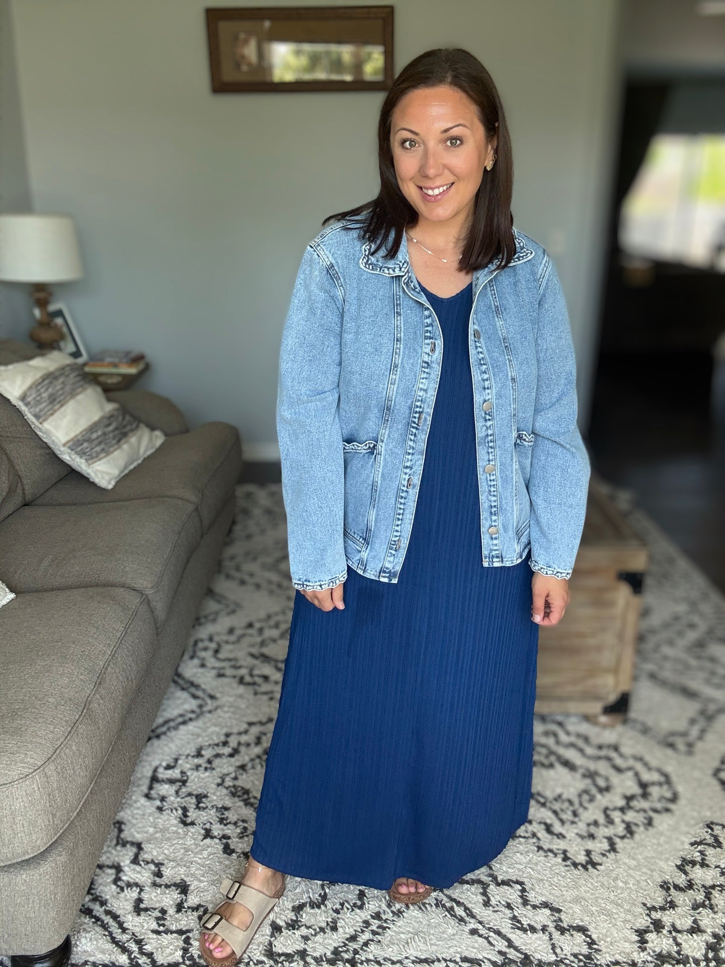 In the Details Ruffle Denim Jacket