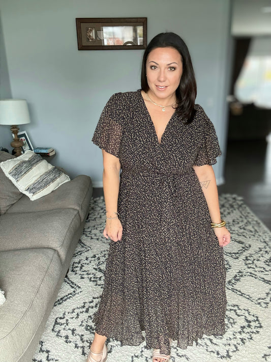 Cause a Scene Surplice Neck Dress