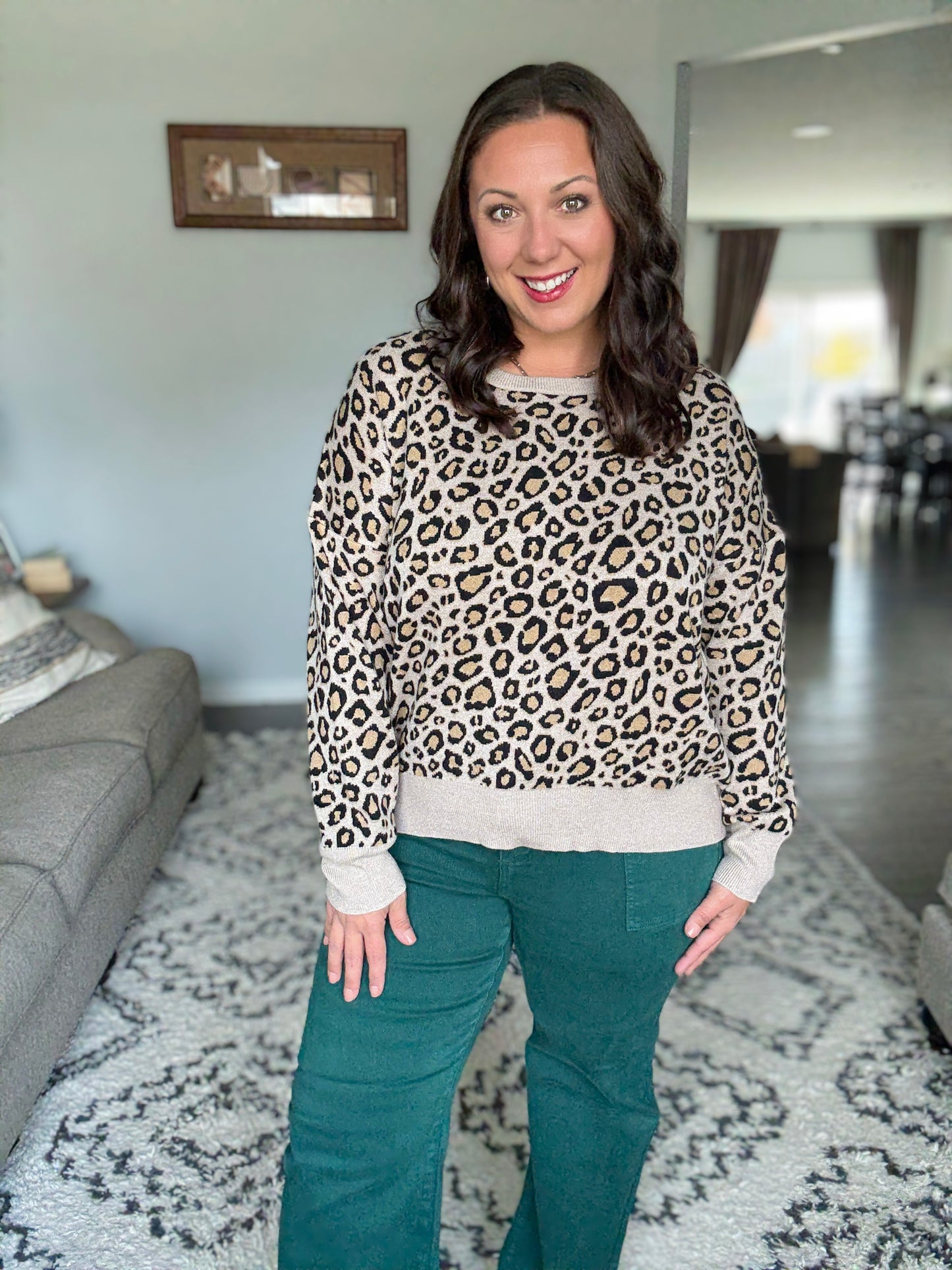 Lil' Sass Never Hurt Leopard Print Pullover