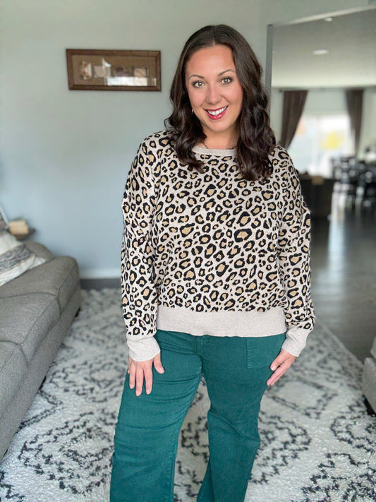 Lil' Sass Never Hurt Leopard Print Pullover