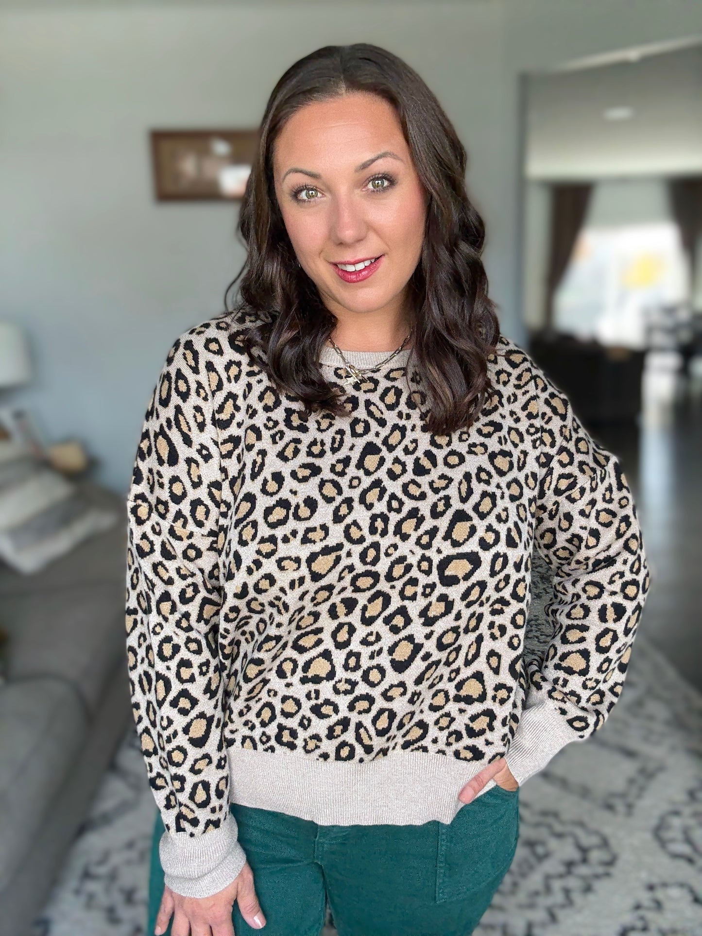 Lil' Sass Never Hurt Leopard Print Pullover