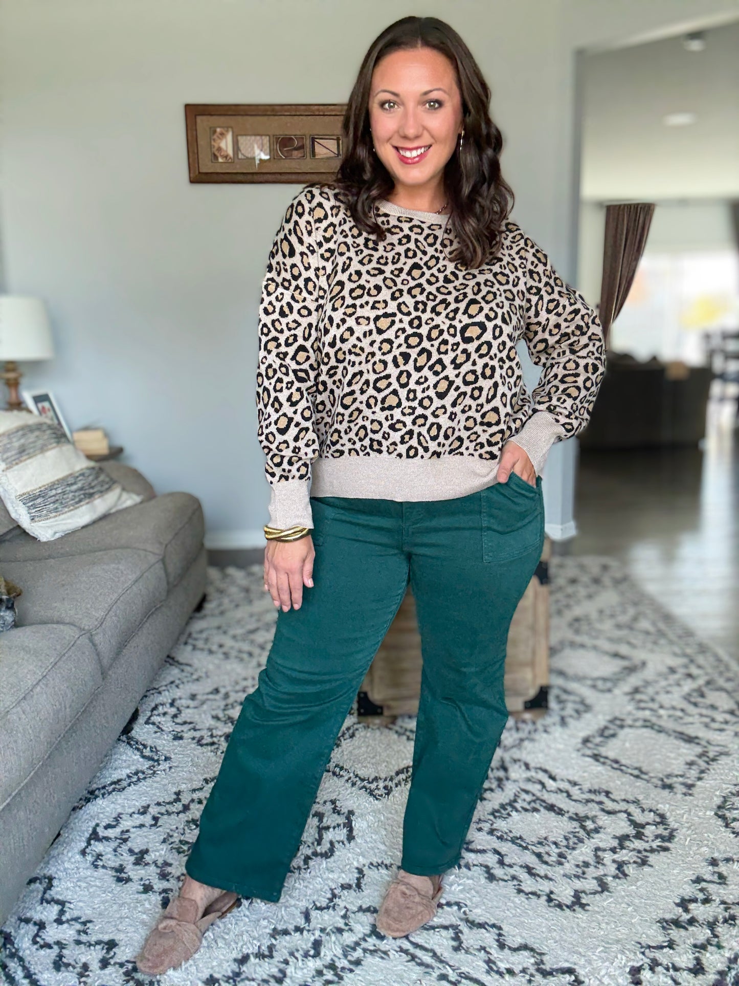 Lil' Sass Never Hurt Leopard Print Pullover