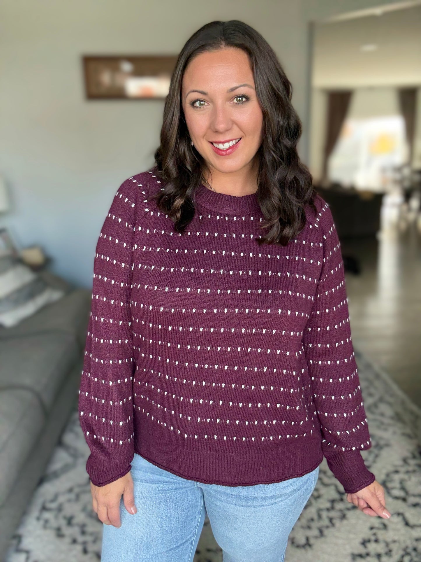 Leaves or Breeze Long Sleeve Knit Top