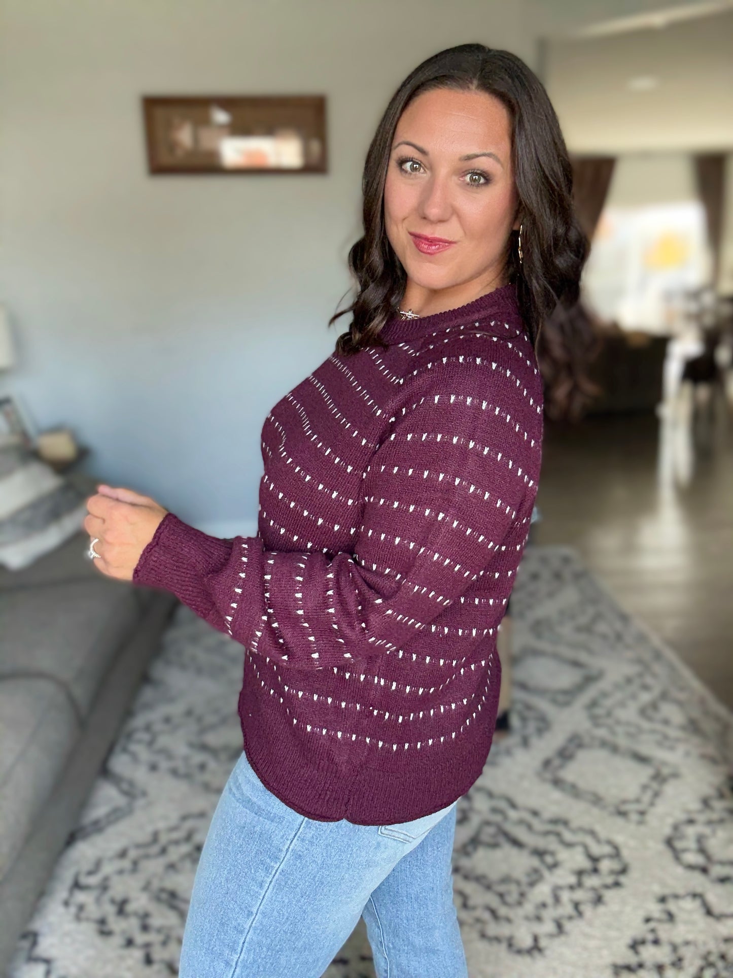 Leaves or Breeze Long Sleeve Knit Top