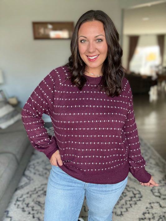 Leaves or Breeze Long Sleeve Knit Top