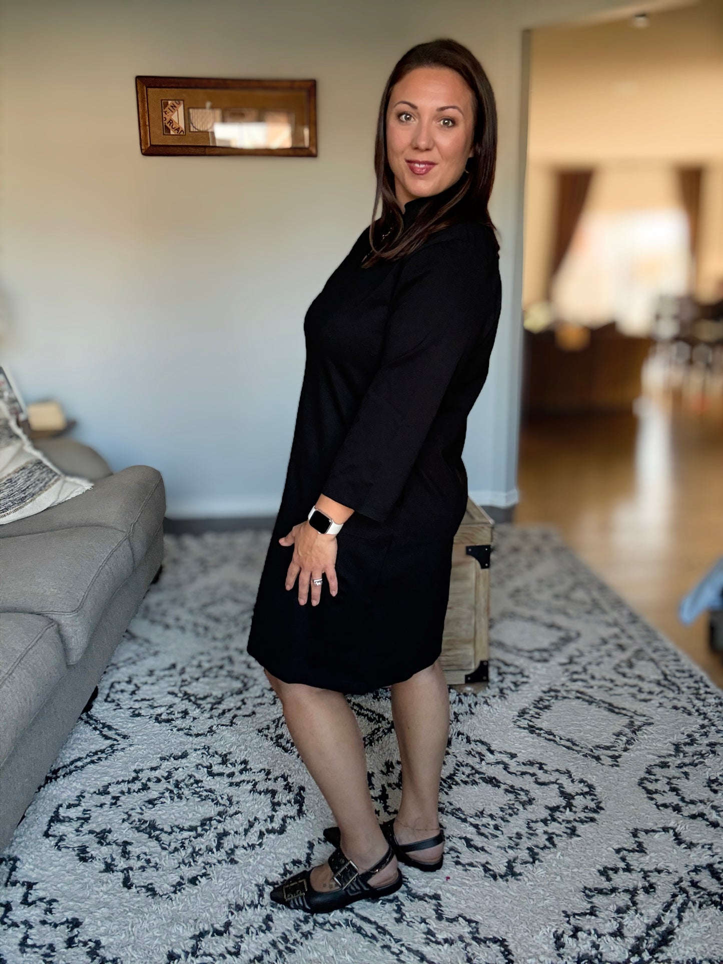 Portfolio Quarter Sleeve Dress in Black