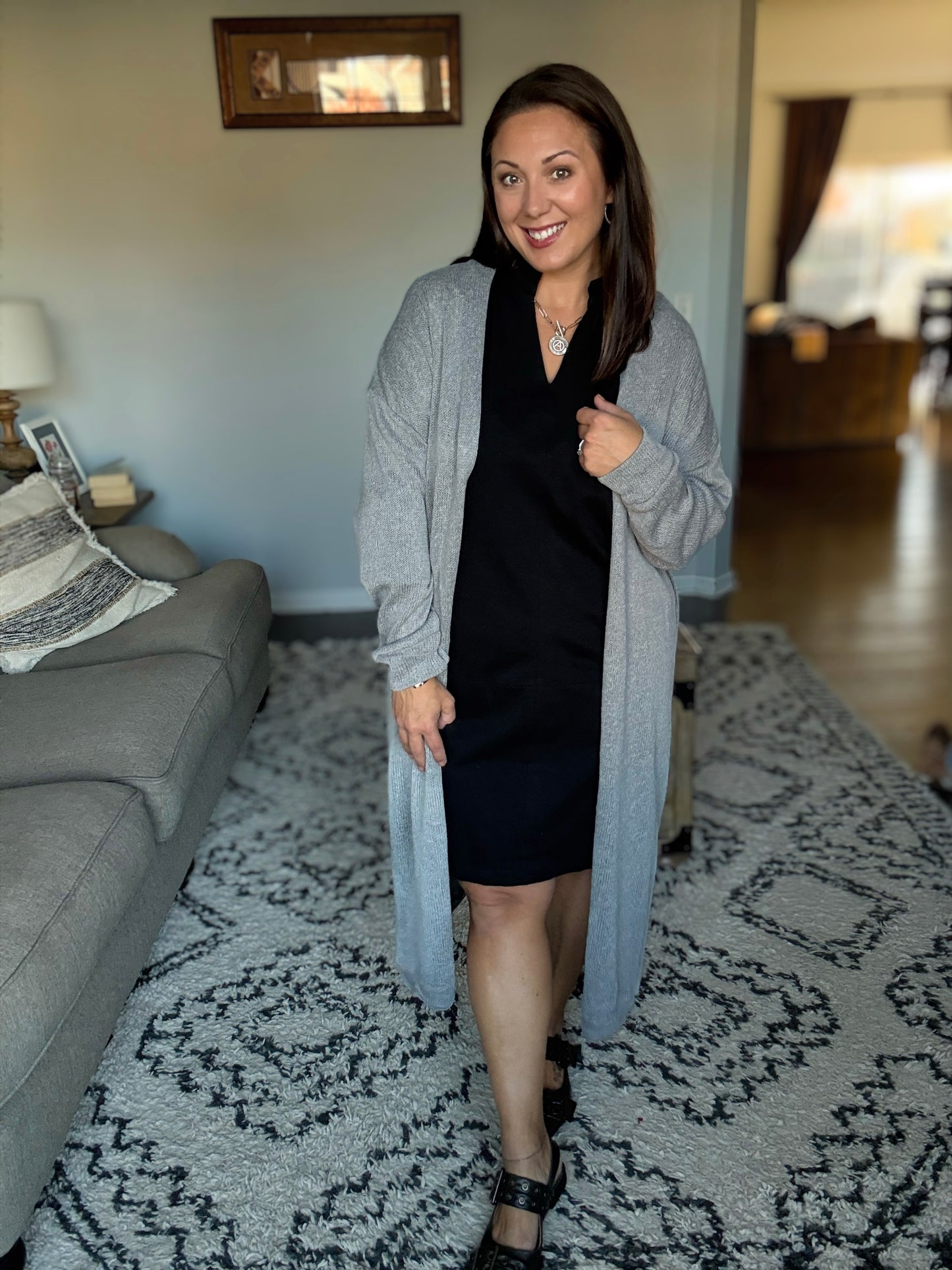 Portfolio Quarter Sleeve Dress in Black