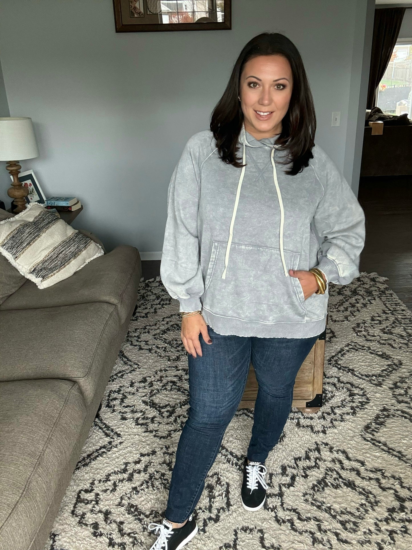 Doorbuster: The Cold Never Bothered Me Anyway Hoodie in Sleet