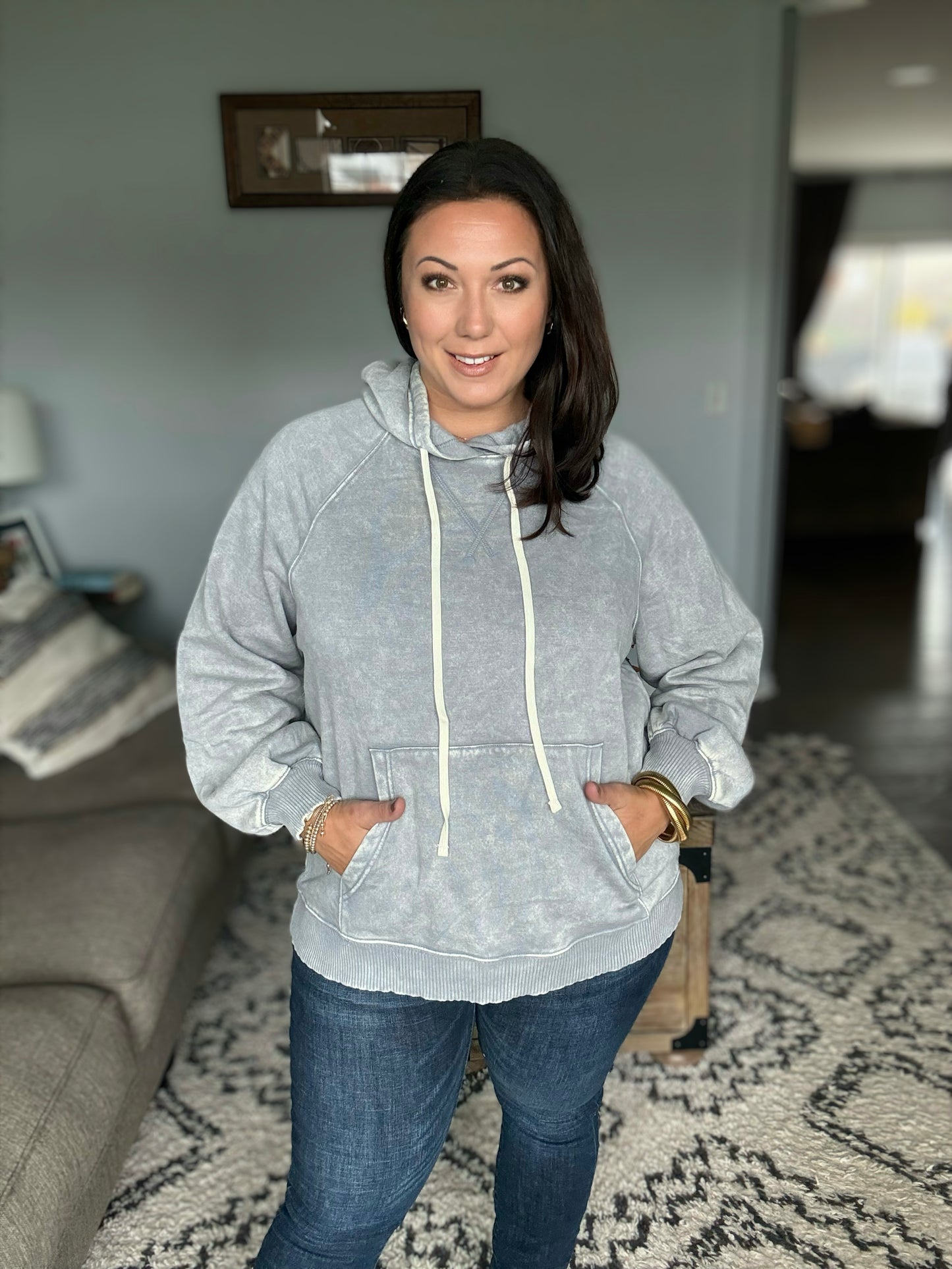 Doorbuster: The Cold Never Bothered Me Anyway Hoodie in Sleet
