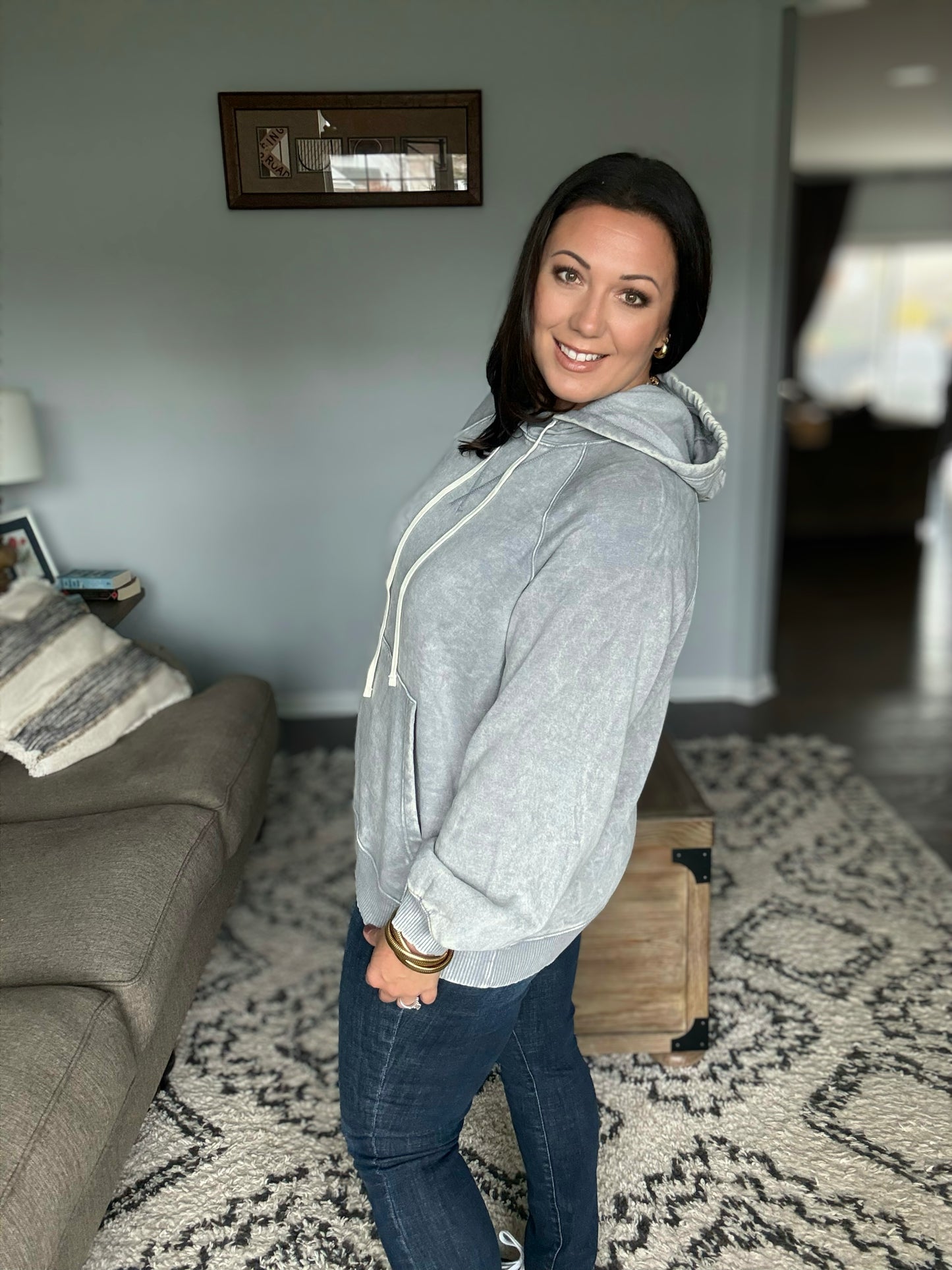 Doorbuster: The Cold Never Bothered Me Anyway Hoodie in Sleet