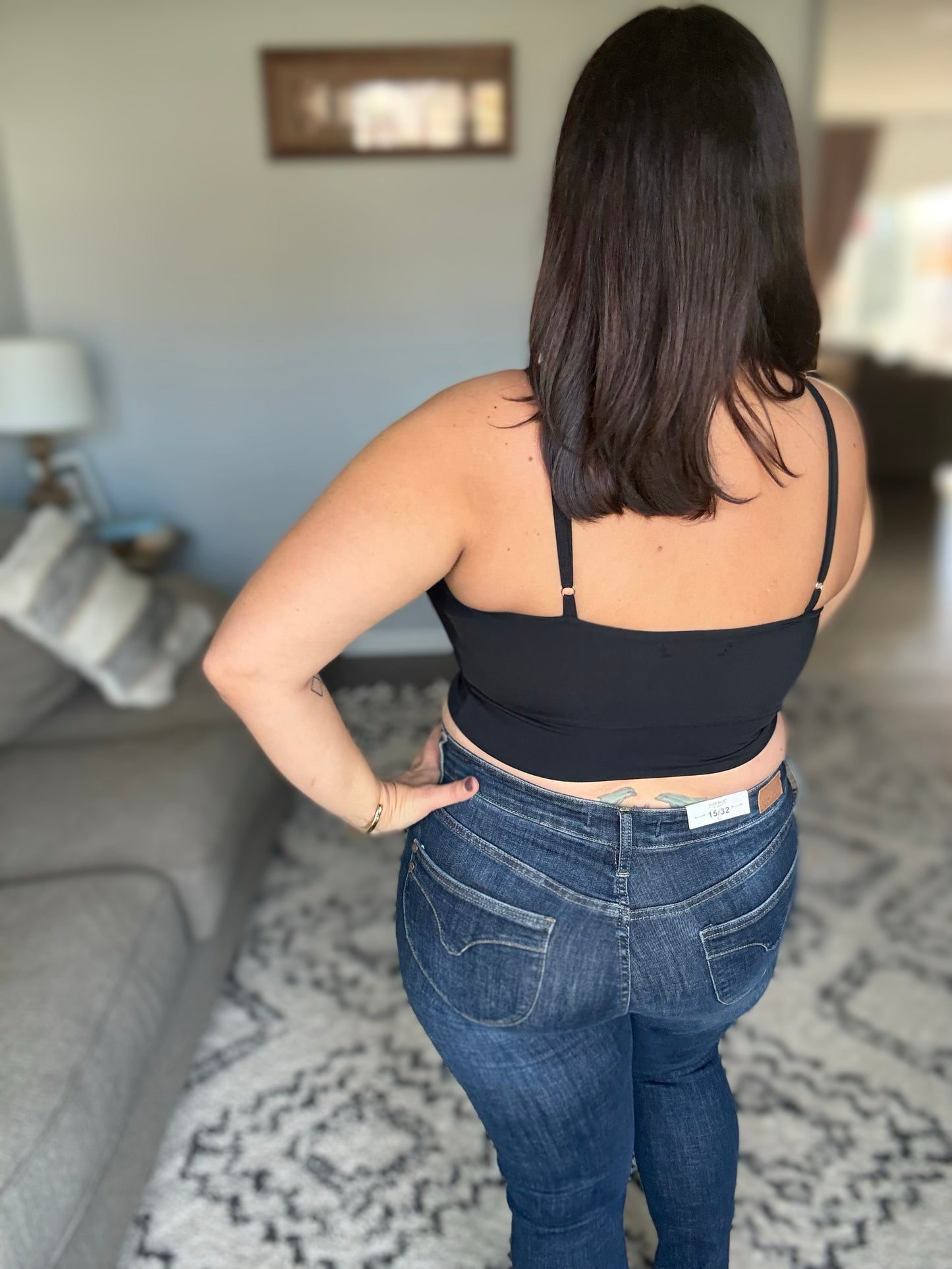 Devon Ribbed Bralette in Black and Blue