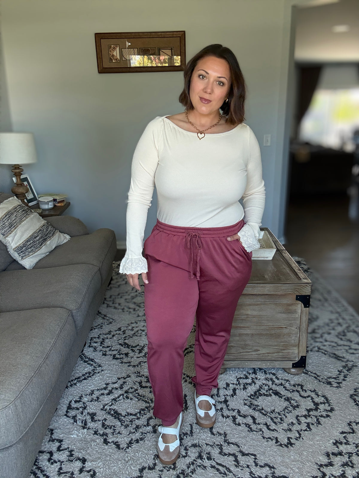 Michelle Mae Cloud Joggers - Brick