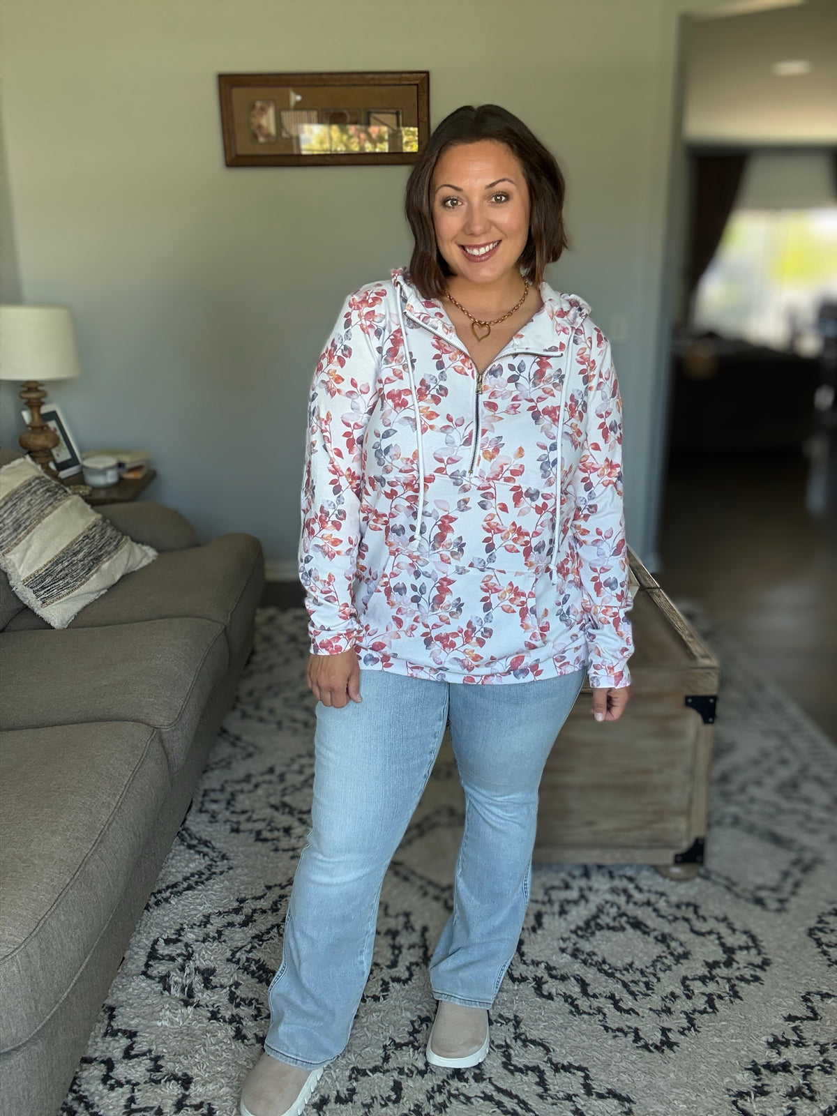 Michelle Mae HalfZip Hoodie - Autumn Watercolor