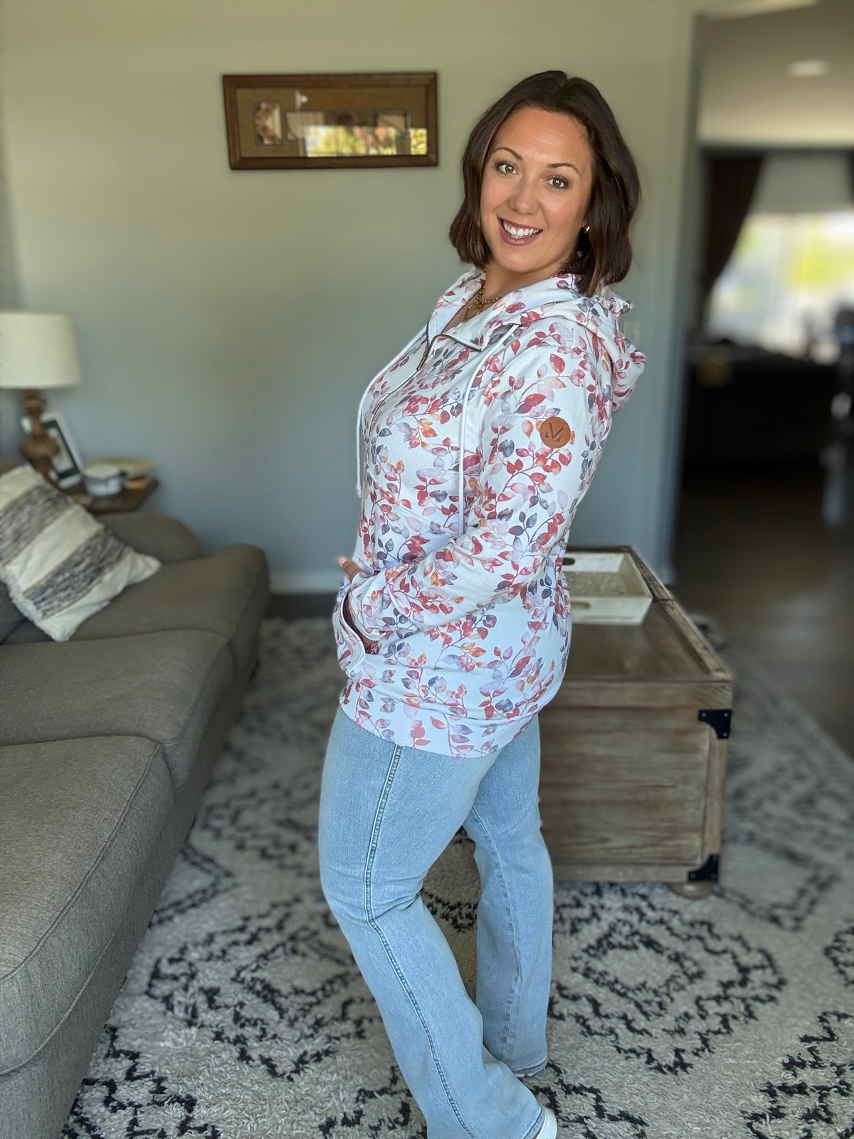 Michelle Mae HalfZip Hoodie - Autumn Watercolor