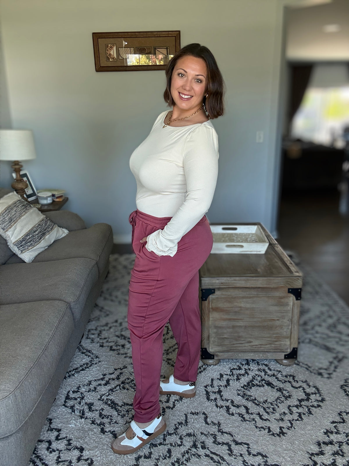 Michelle Mae Cloud Joggers - Brick