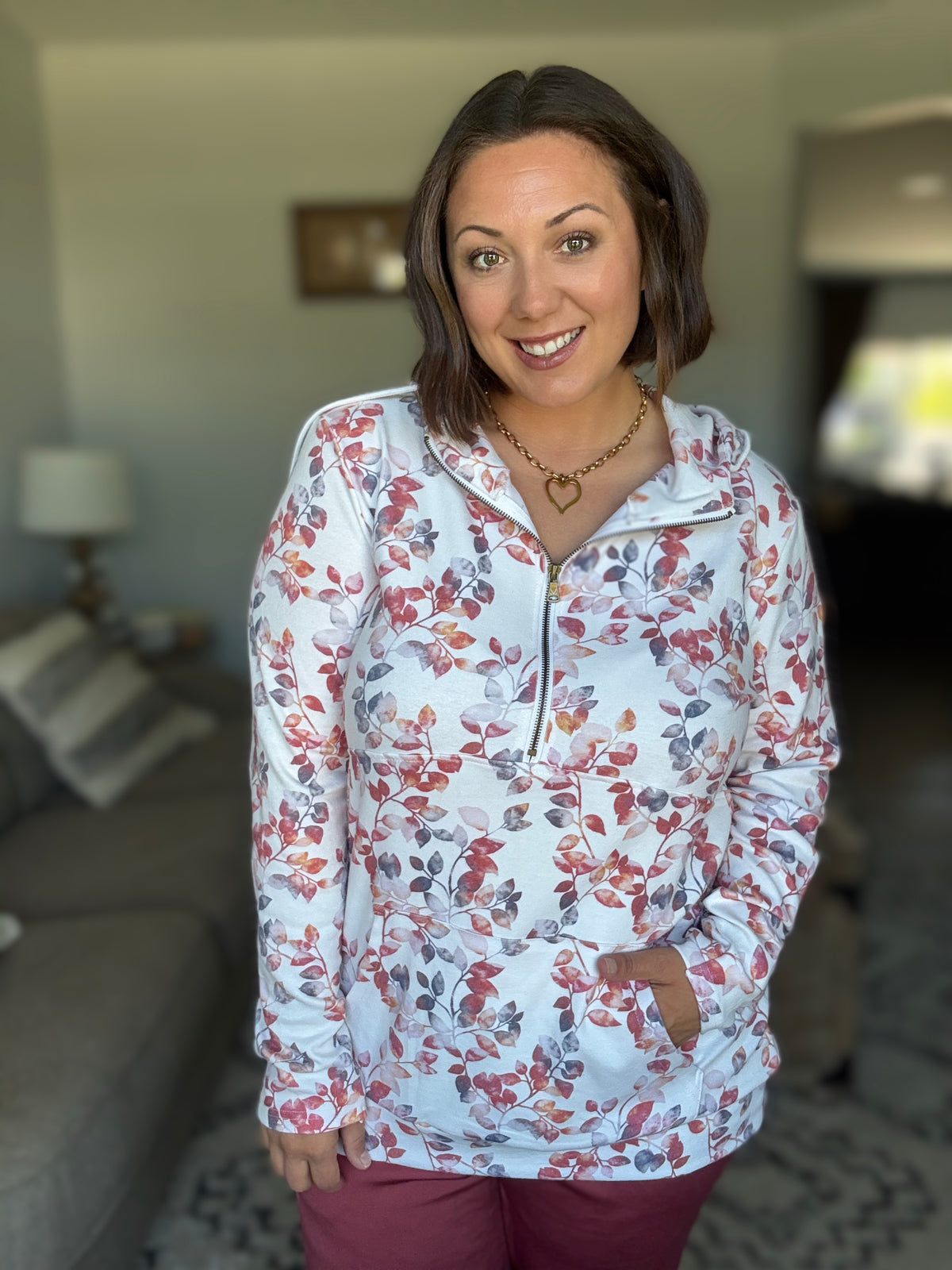 Michelle Mae HalfZip Hoodie - Autumn Watercolor