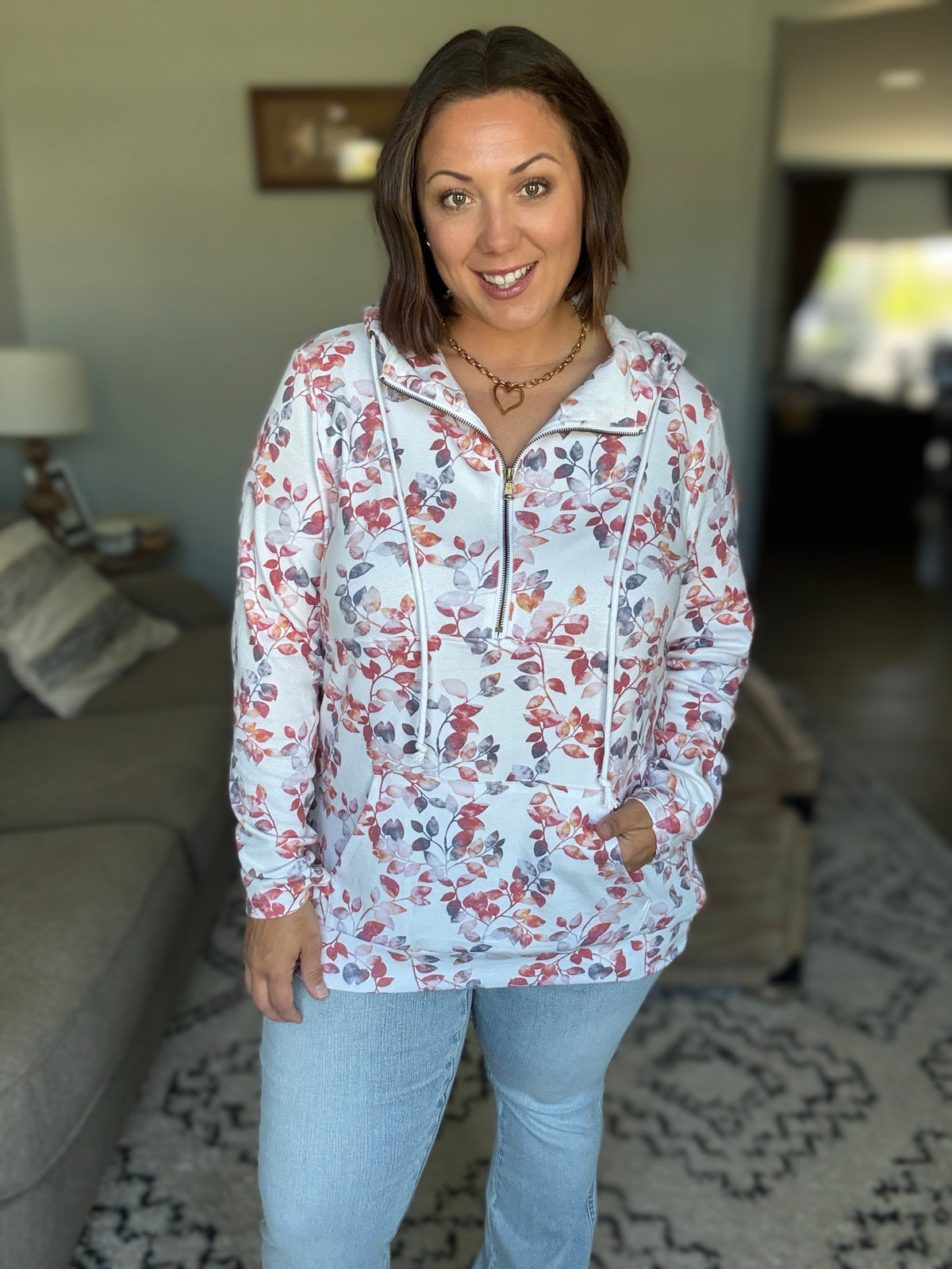 Michelle Mae HalfZip Hoodie - Autumn Watercolor