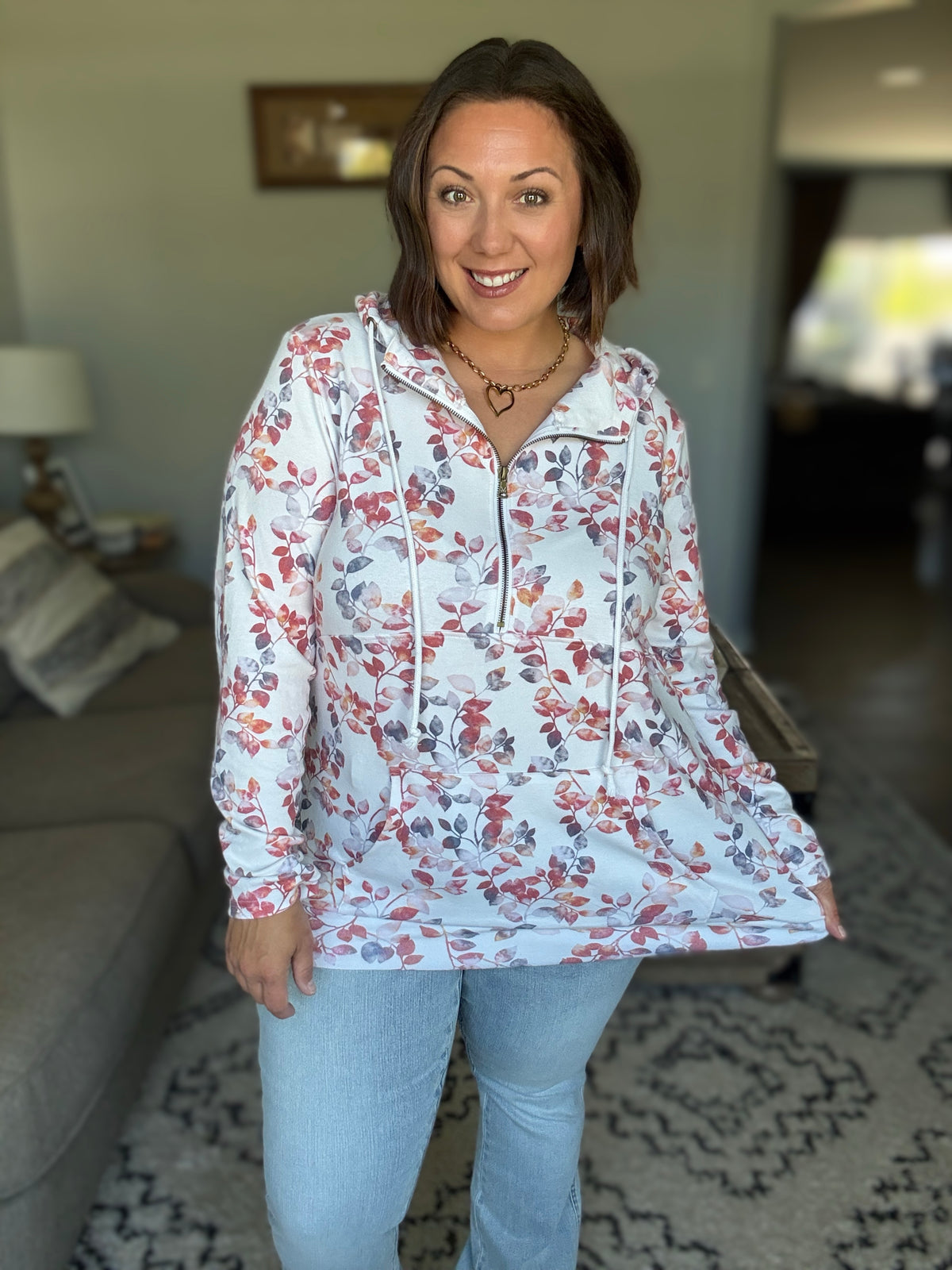 Michelle Mae HalfZip Hoodie - Autumn Watercolor