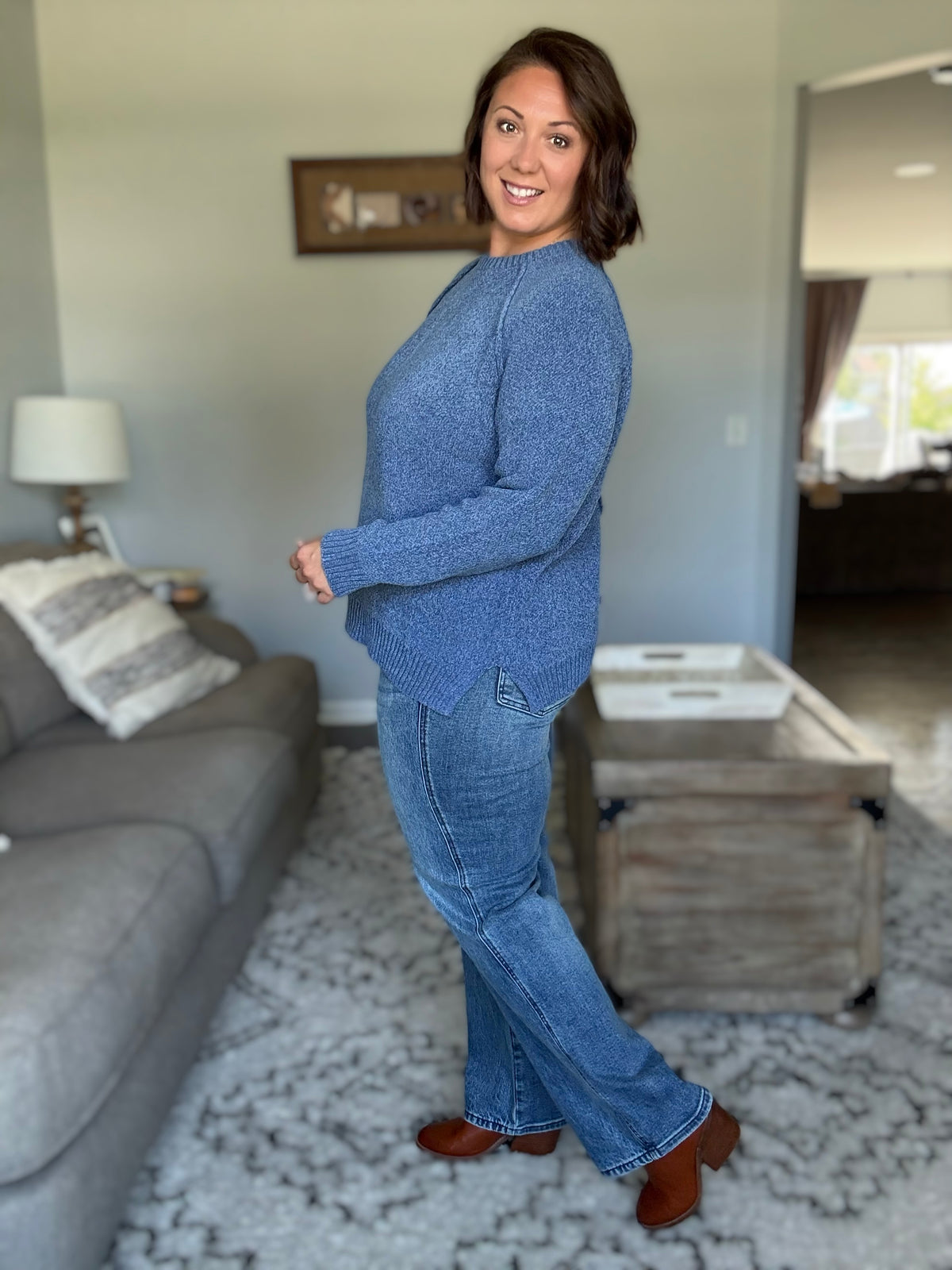 Carlie High Waist Straight Jean in Everyday Indigo