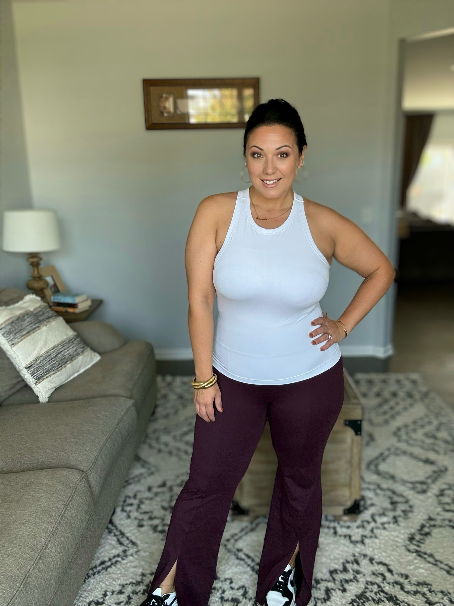 Stamina Stride Flare Leggings in Cassis