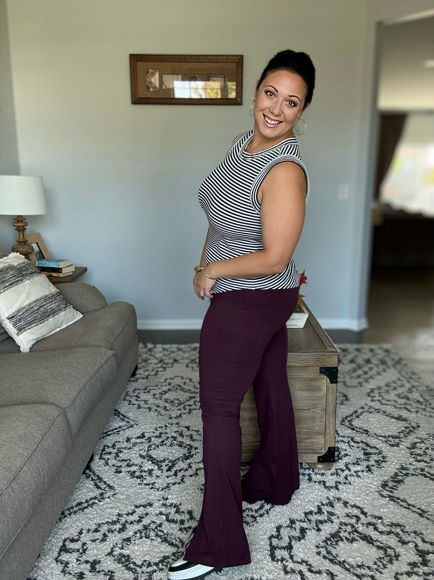 Stamina Stride Flare Leggings in Cassis
