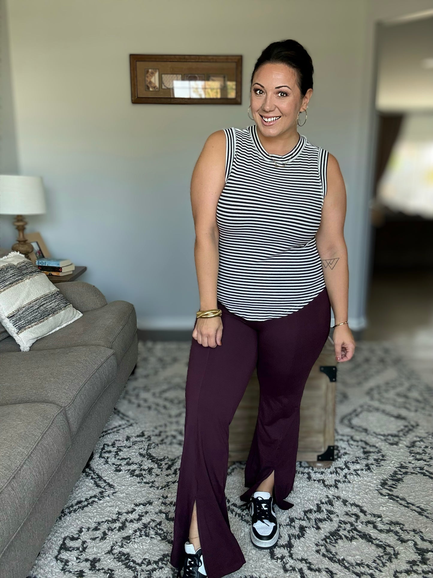 Stamina Stride Flare Leggings in Cassis
