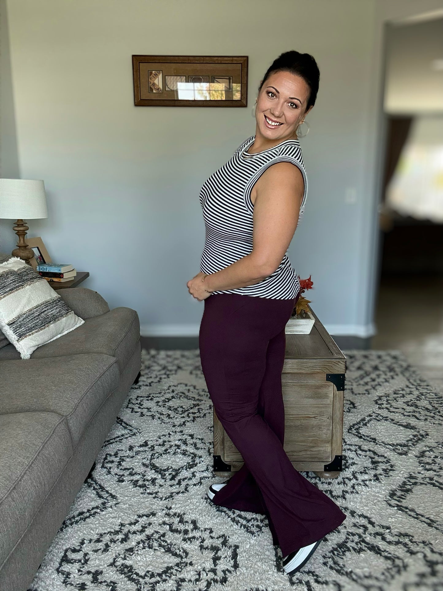 Stamina Stride Flare Leggings in Cassis