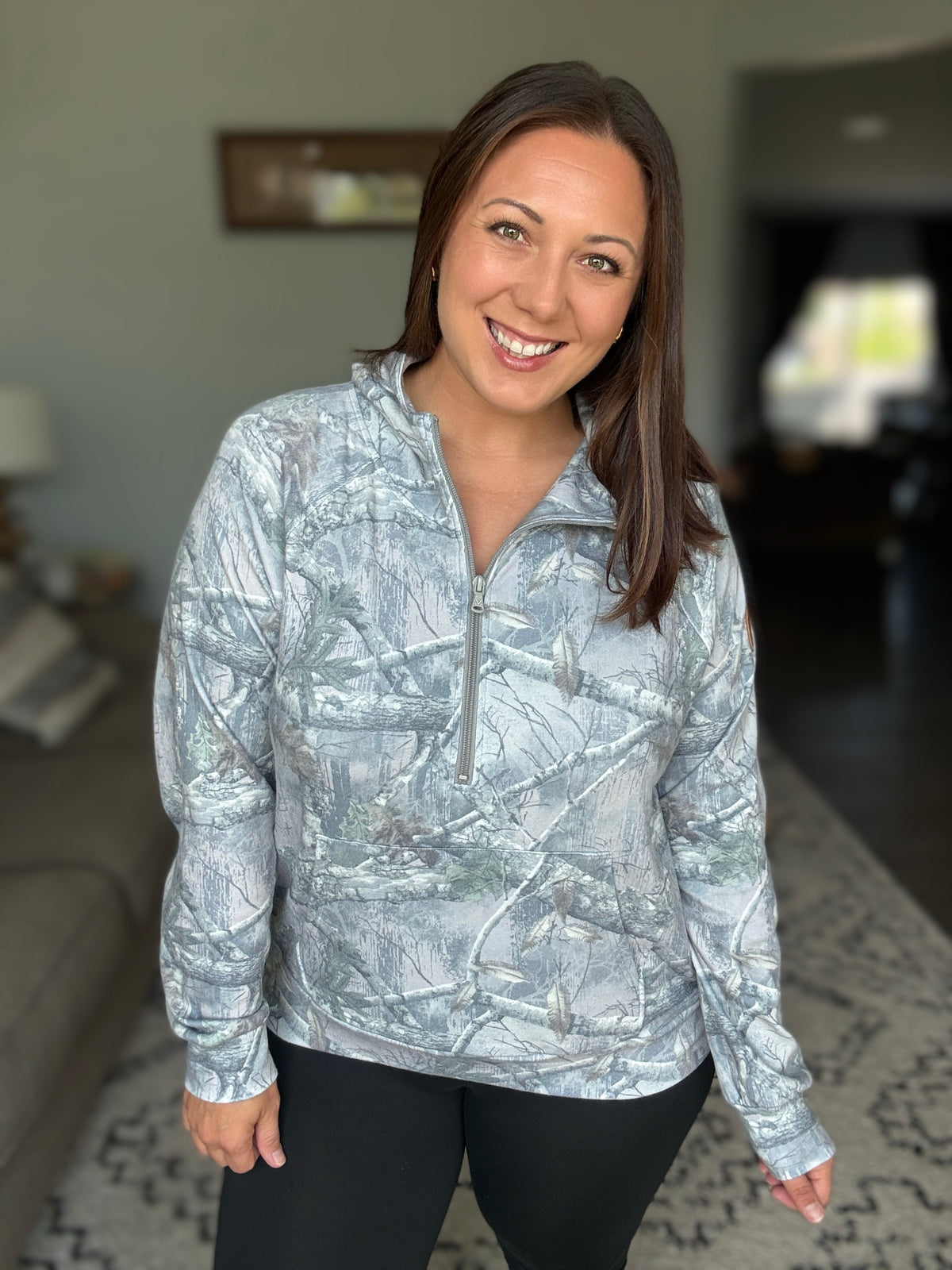 Michelle Mae Shorter Halfzip Hoodie - Camo
