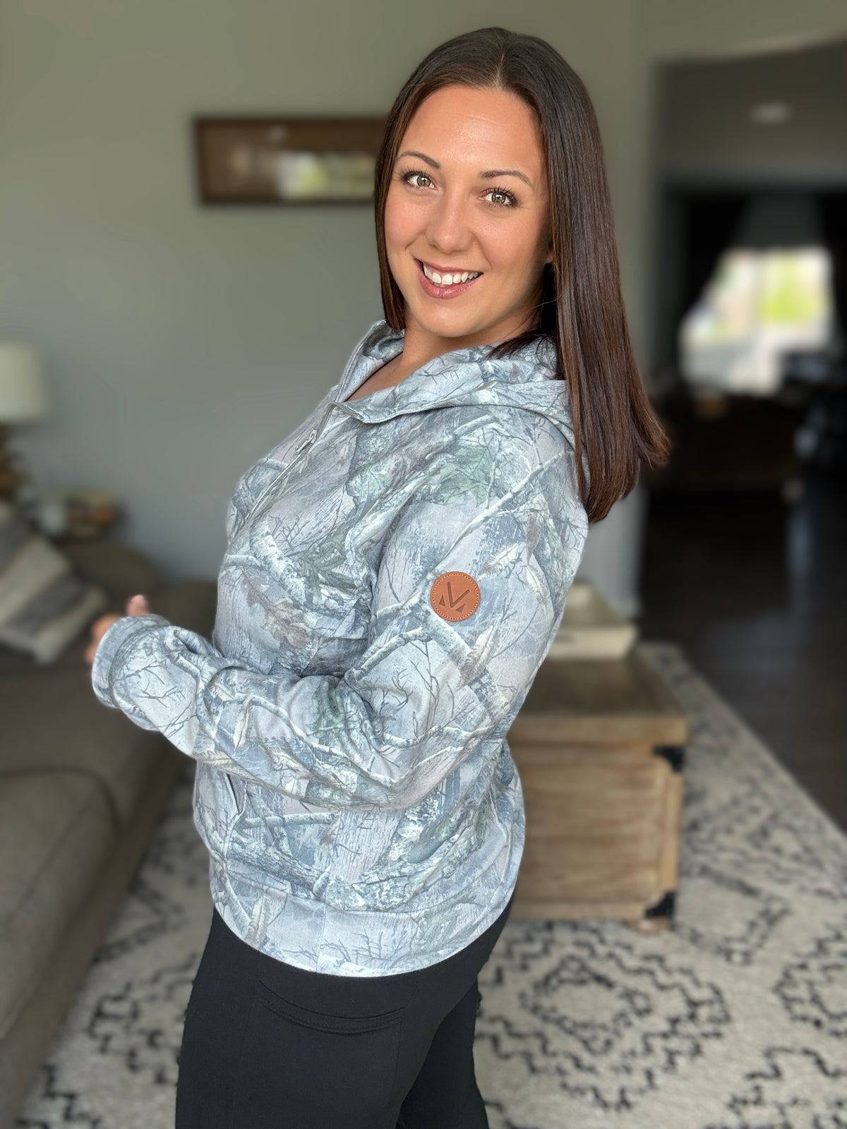 Michelle Mae Shorter Halfzip Hoodie - Camo