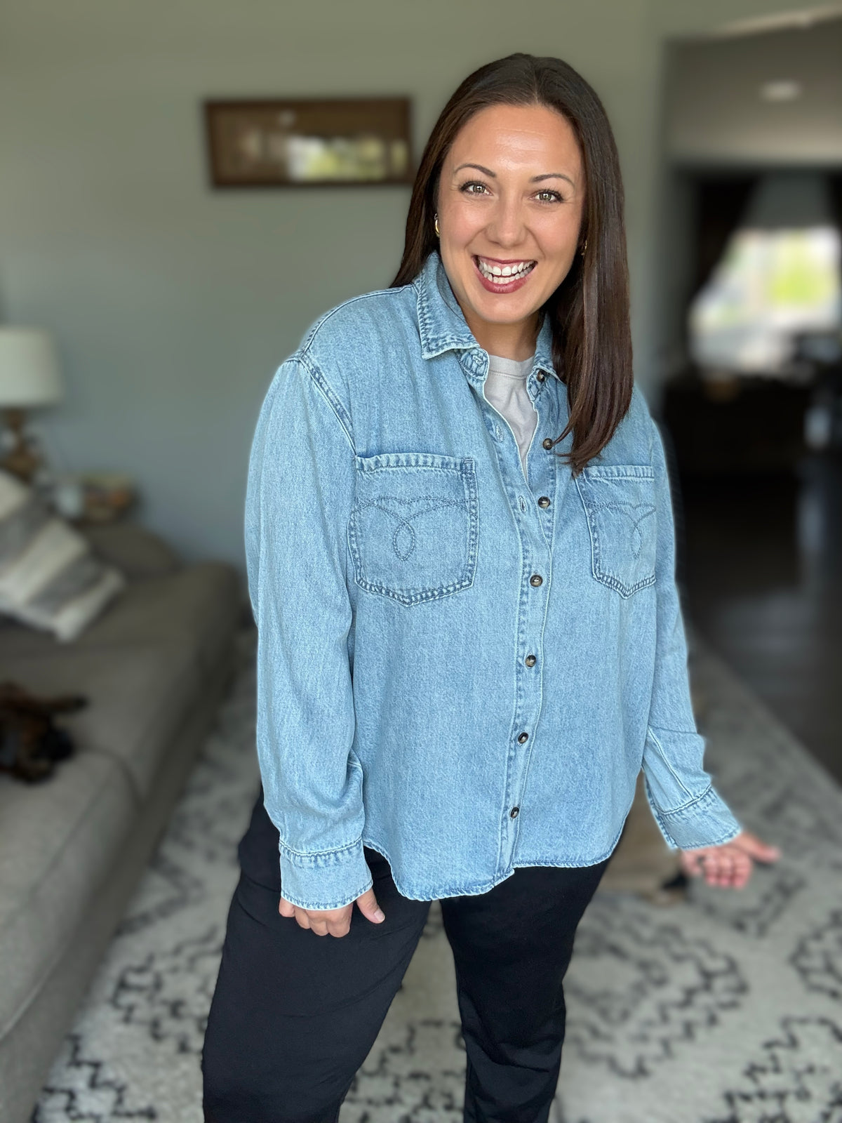 Judy Blue Essential Denim Button Down Shirt