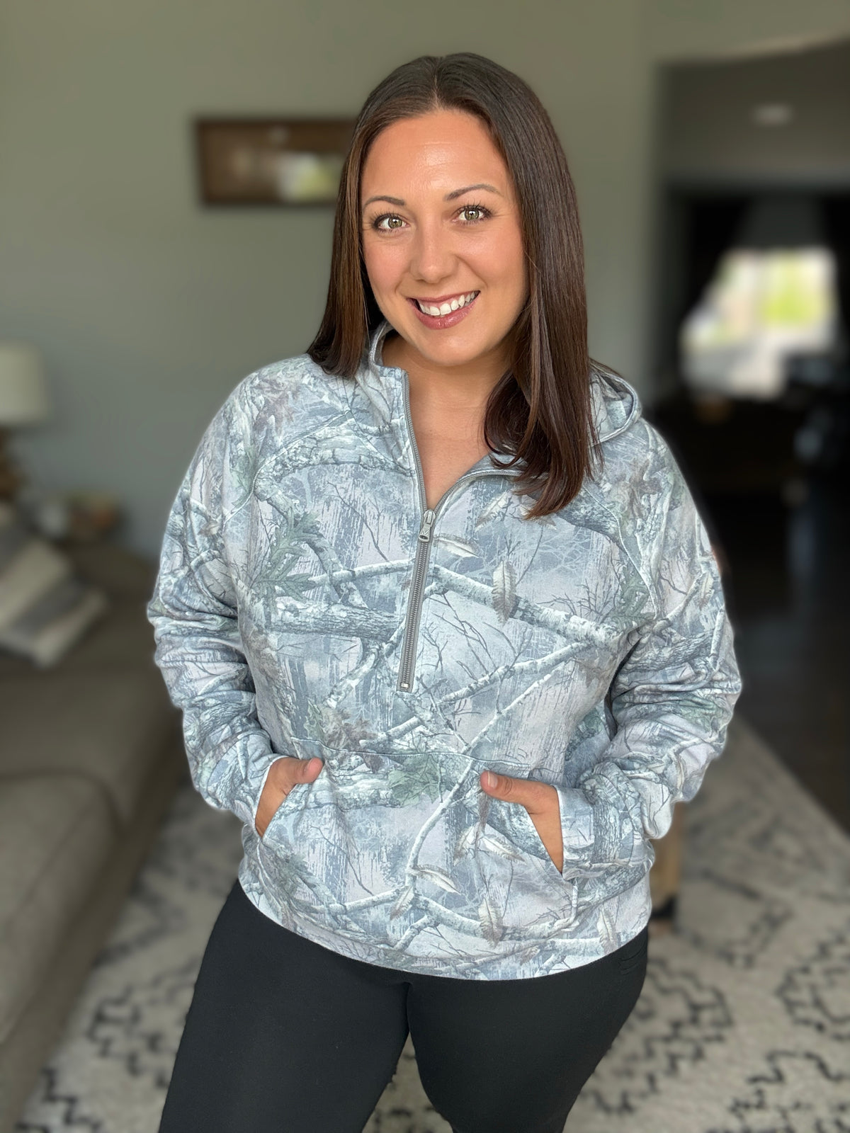 Michelle Mae Shorter Halfzip Hoodie - Camo