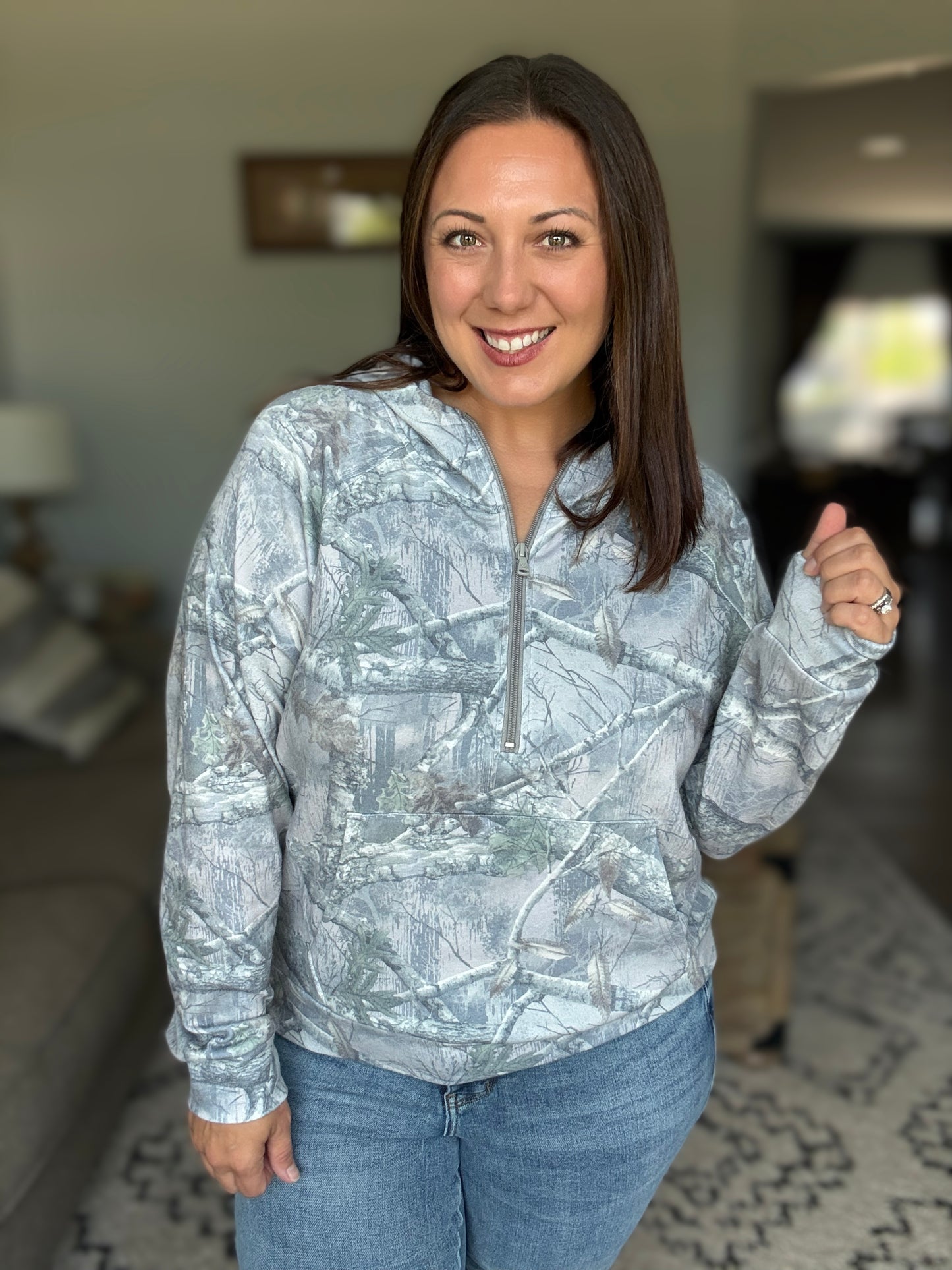 Michelle Mae Shorter Halfzip Hoodie - Camo