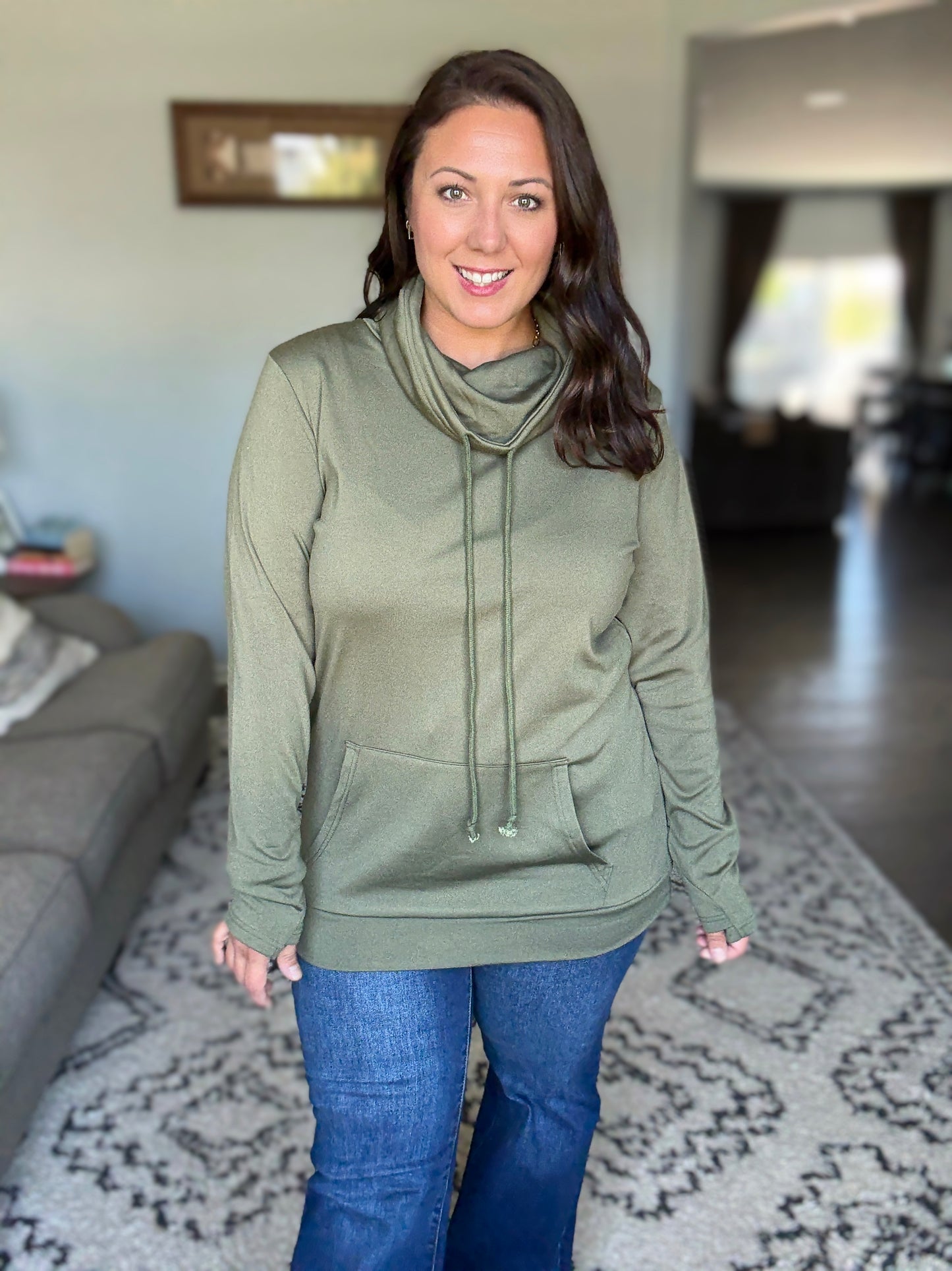 Michelle Mae Cloud Funnel Neck - Olive
